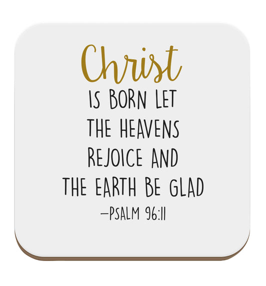 Christ is Born Psalm 96:11 set of four coasters