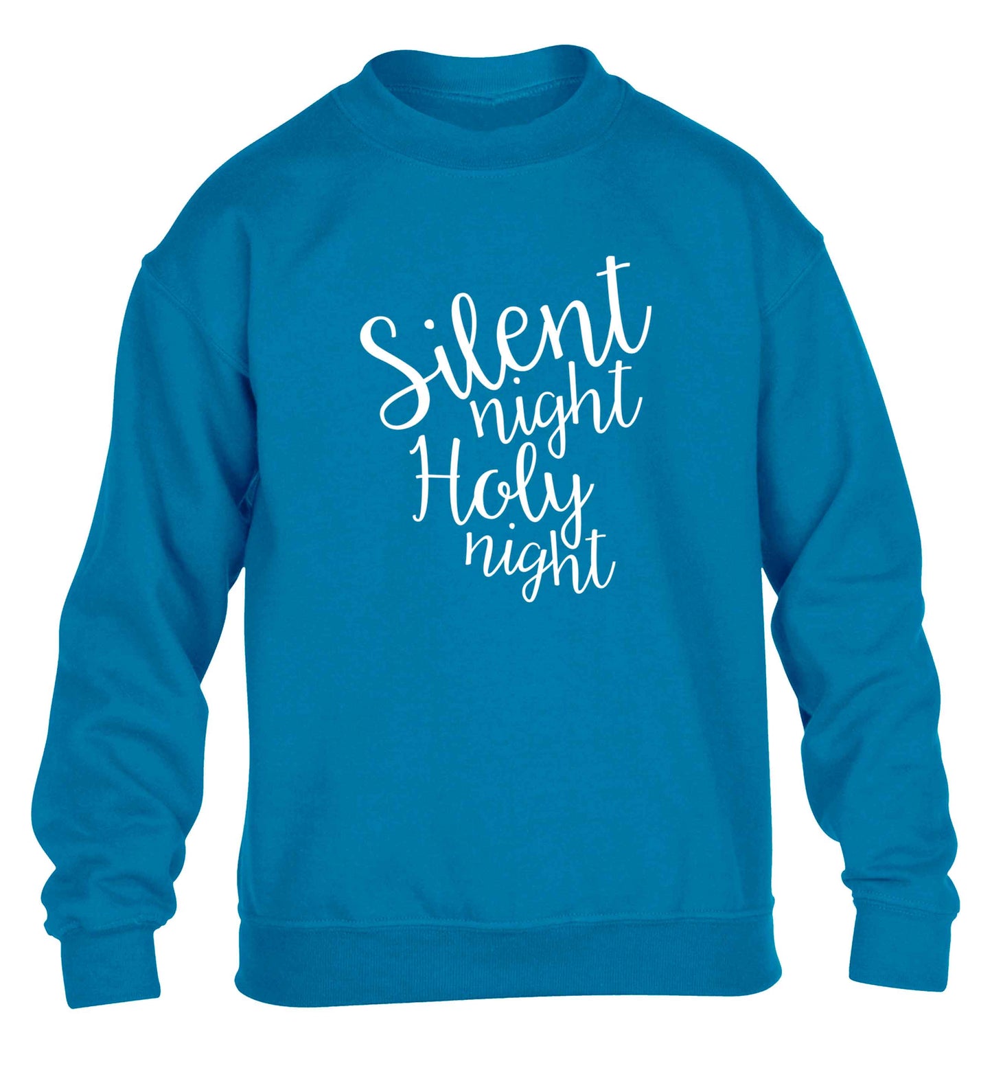 Silent night holy night children's blue sweater 12-13 Years