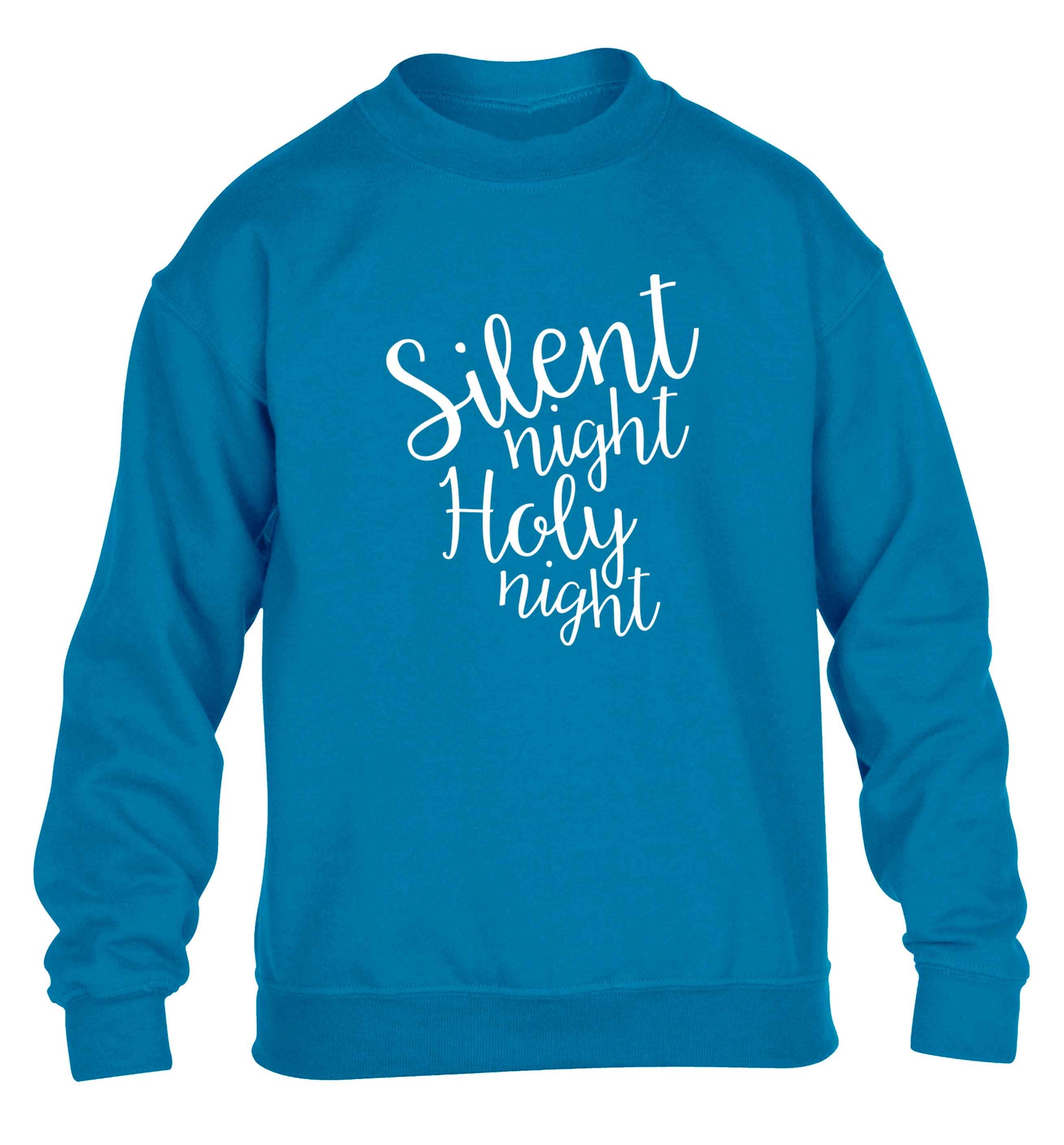 Silent night holy night children's blue sweater 12-13 Years
