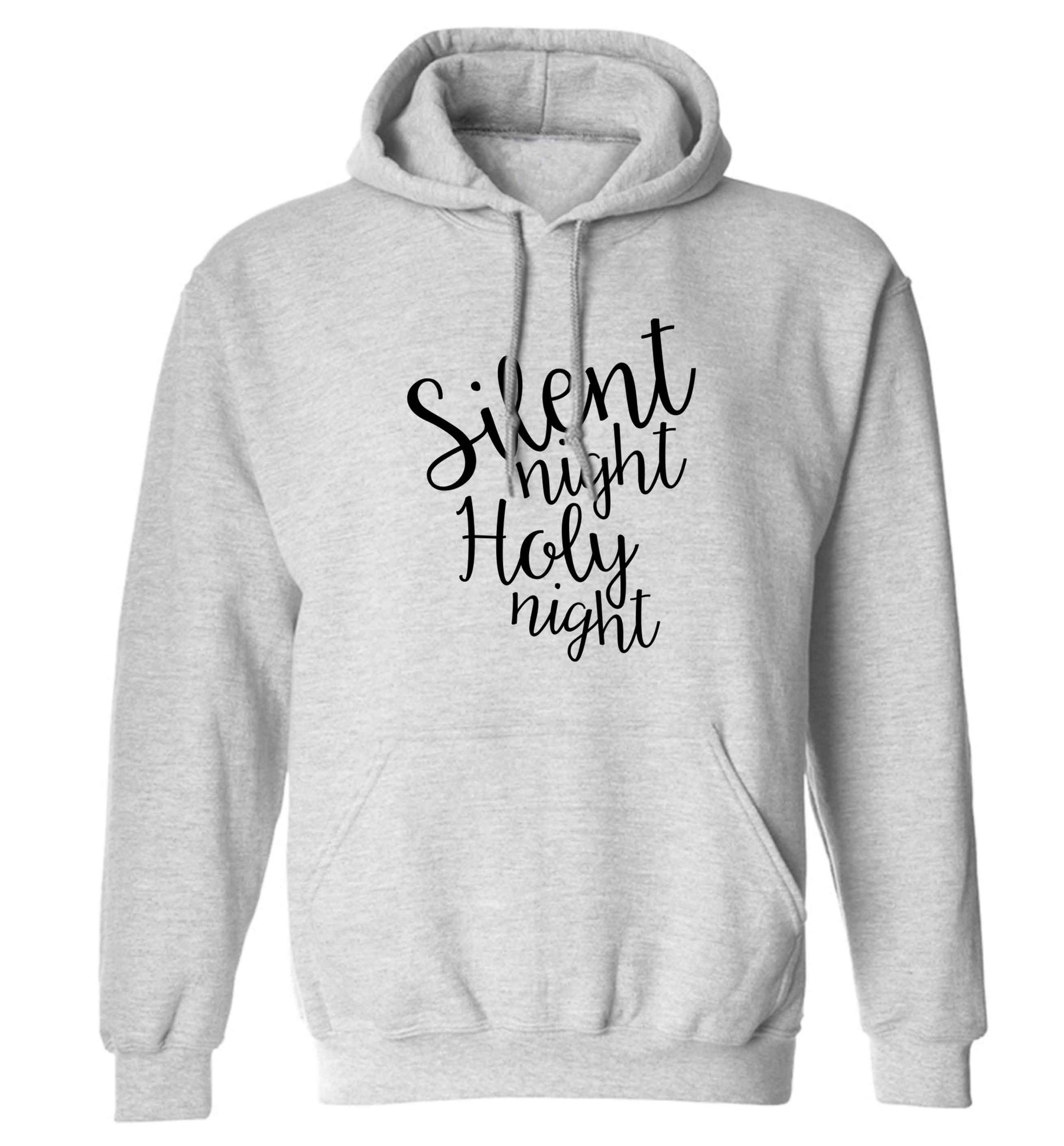 Silent night holy night adults unisex grey hoodie 2XL