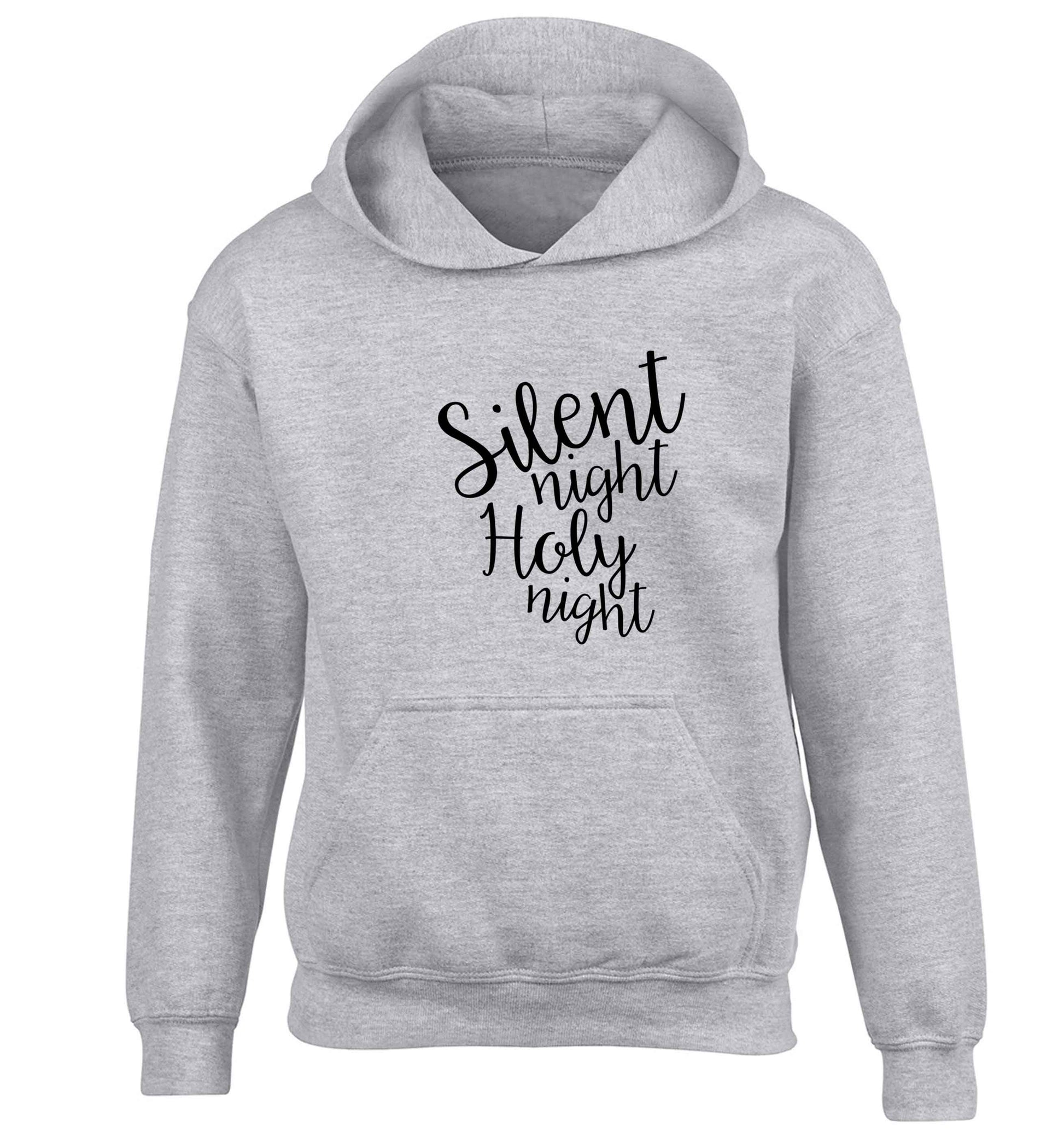 Silent night holy night children's grey hoodie 12-13 Years