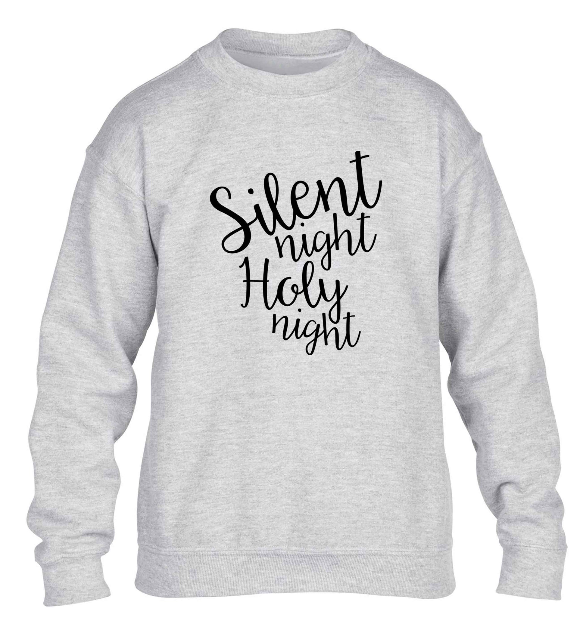 Silent night holy night children's grey sweater 12-13 Years