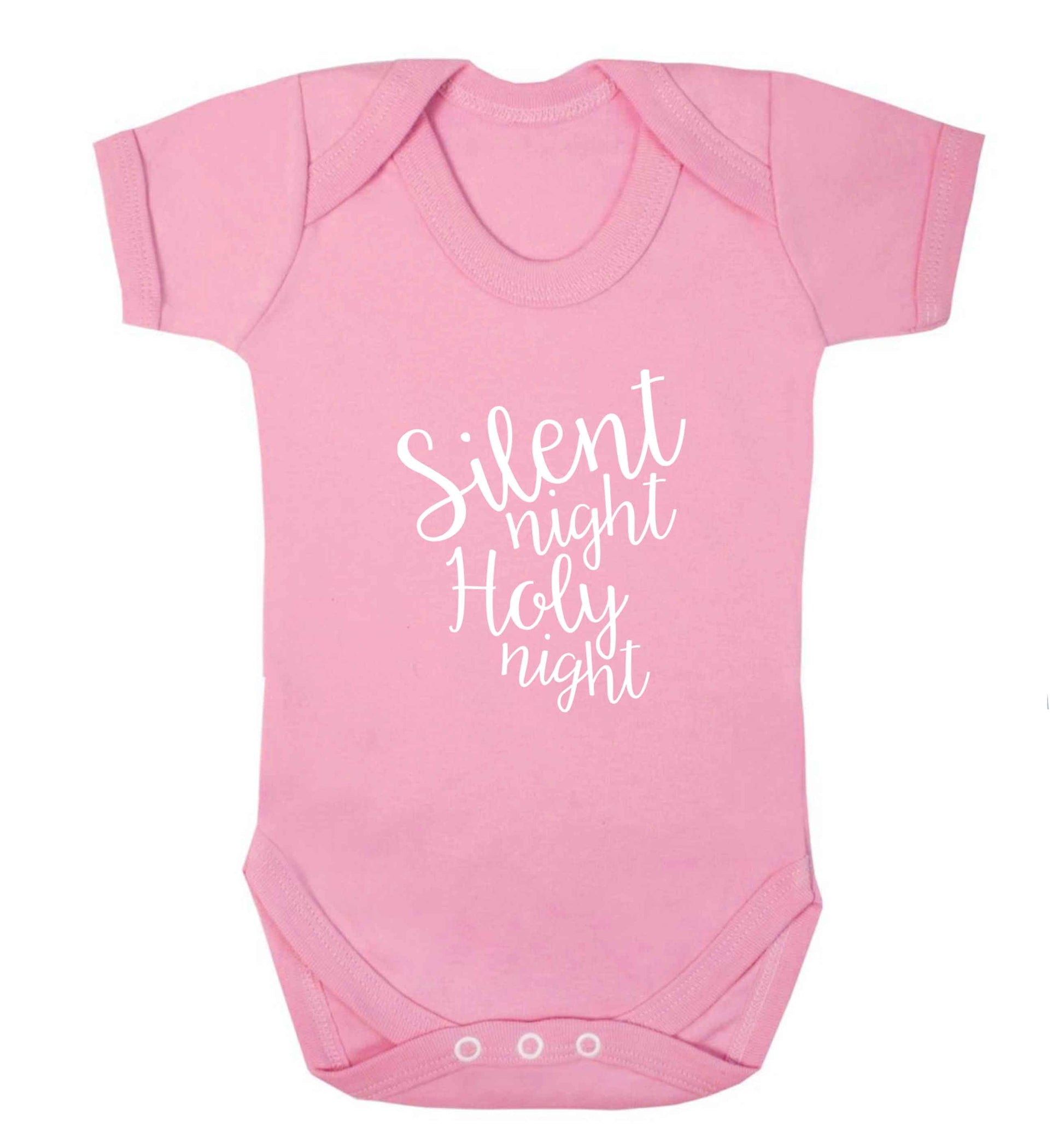 Silent night holy night baby vest pale pink 18-24 months