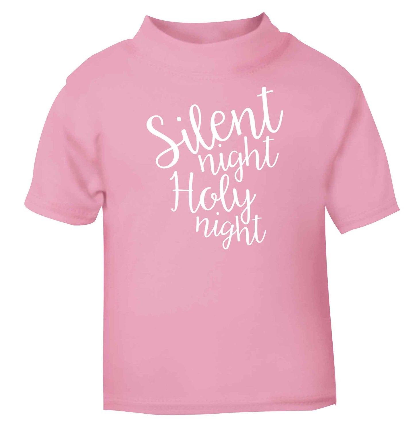 Silent night holy night light pink baby toddler Tshirt 2 Years