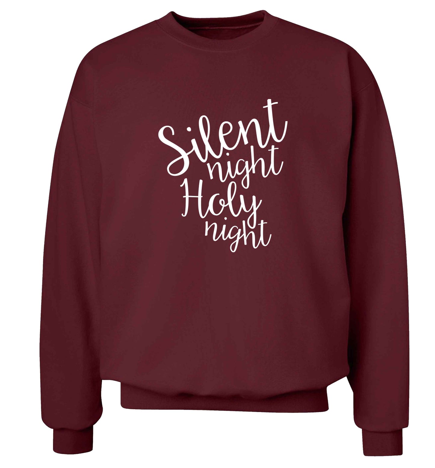 Silent night holy night adult's unisex maroon sweater 2XL