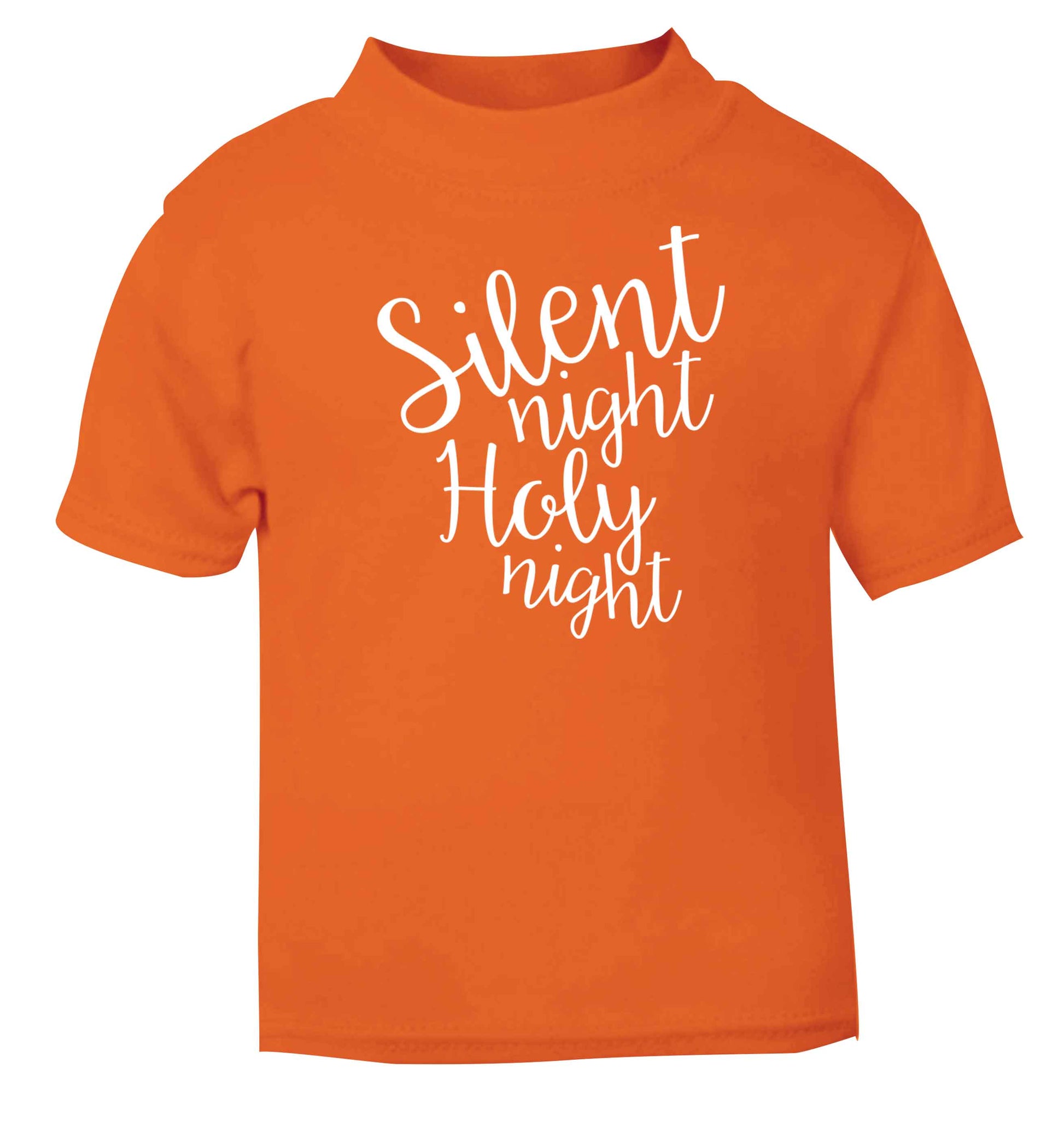 Silent night holy night orange baby toddler Tshirt 2 Years