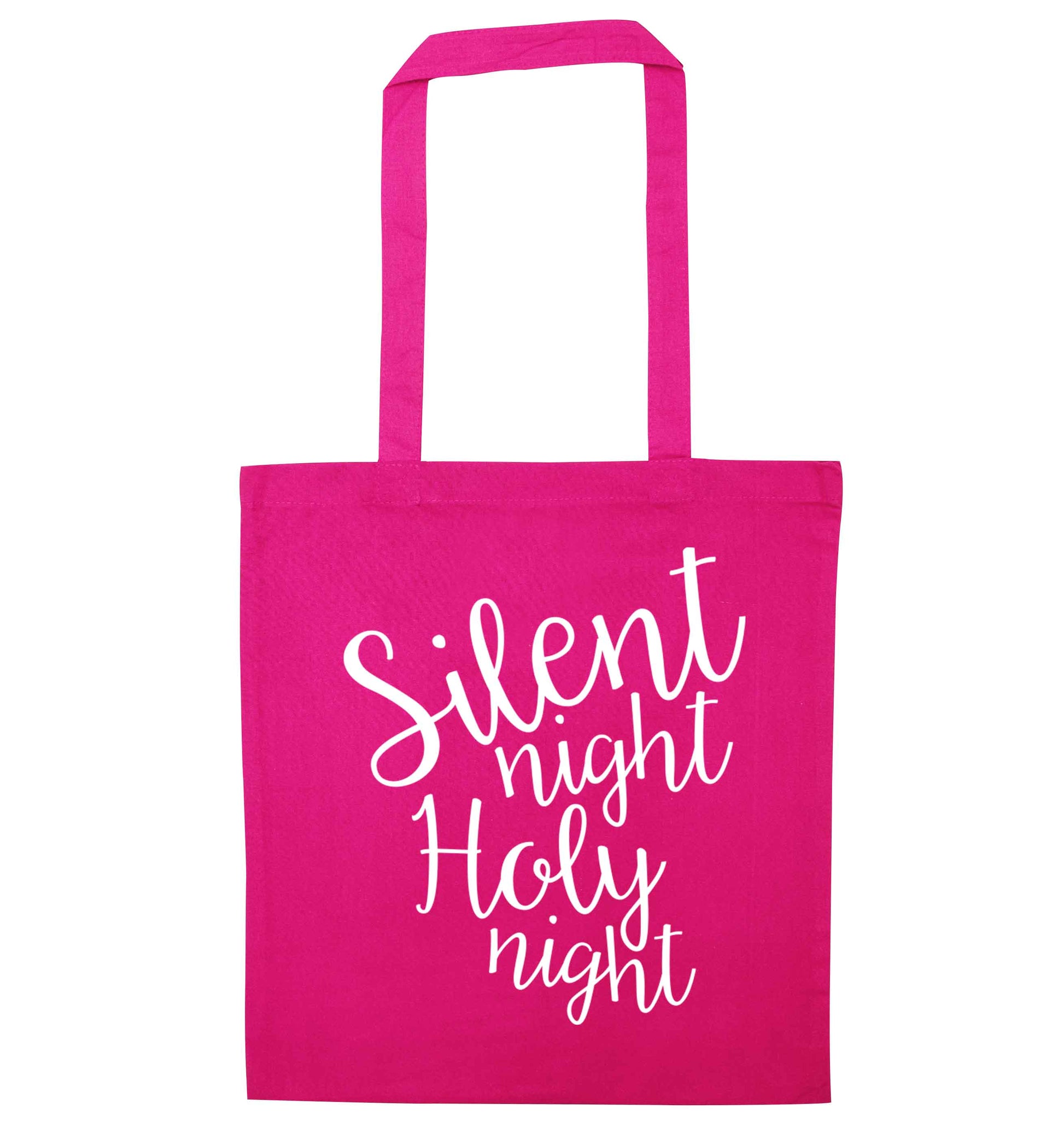 Silent night holy night pink tote bag