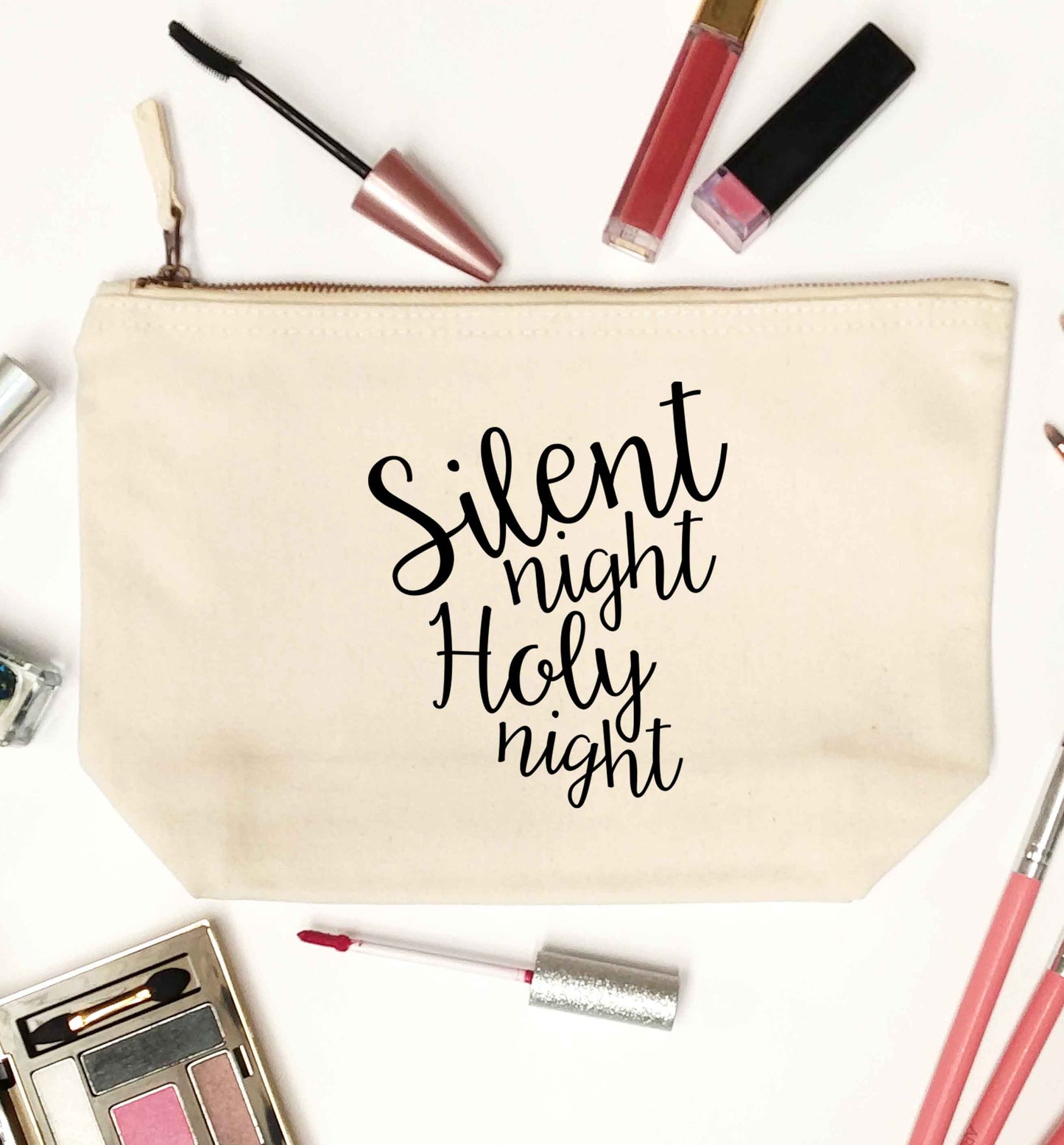 Silent night holy night natural makeup bag