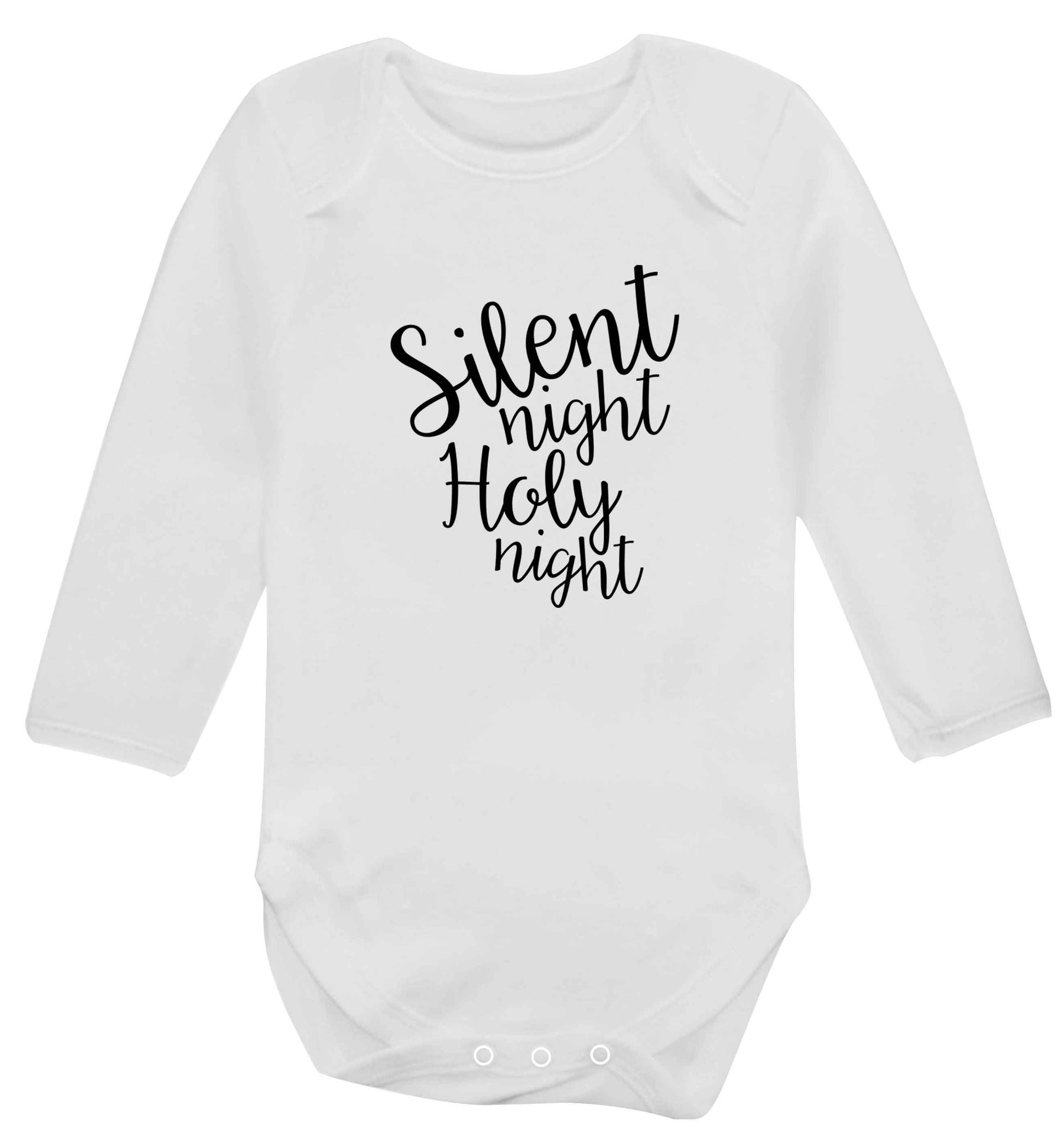 Silent night holy night baby vest long sleeved white 6-12 months