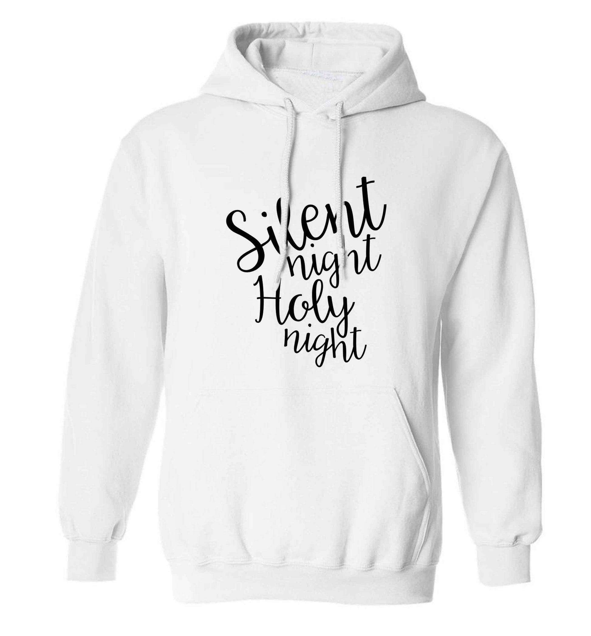 Silent night holy night adults unisex white hoodie 2XL