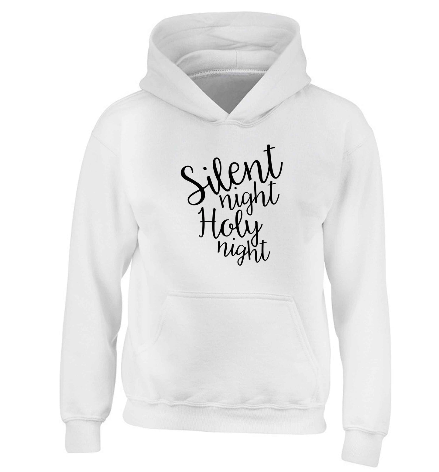Silent night holy night children's white hoodie 12-13 Years