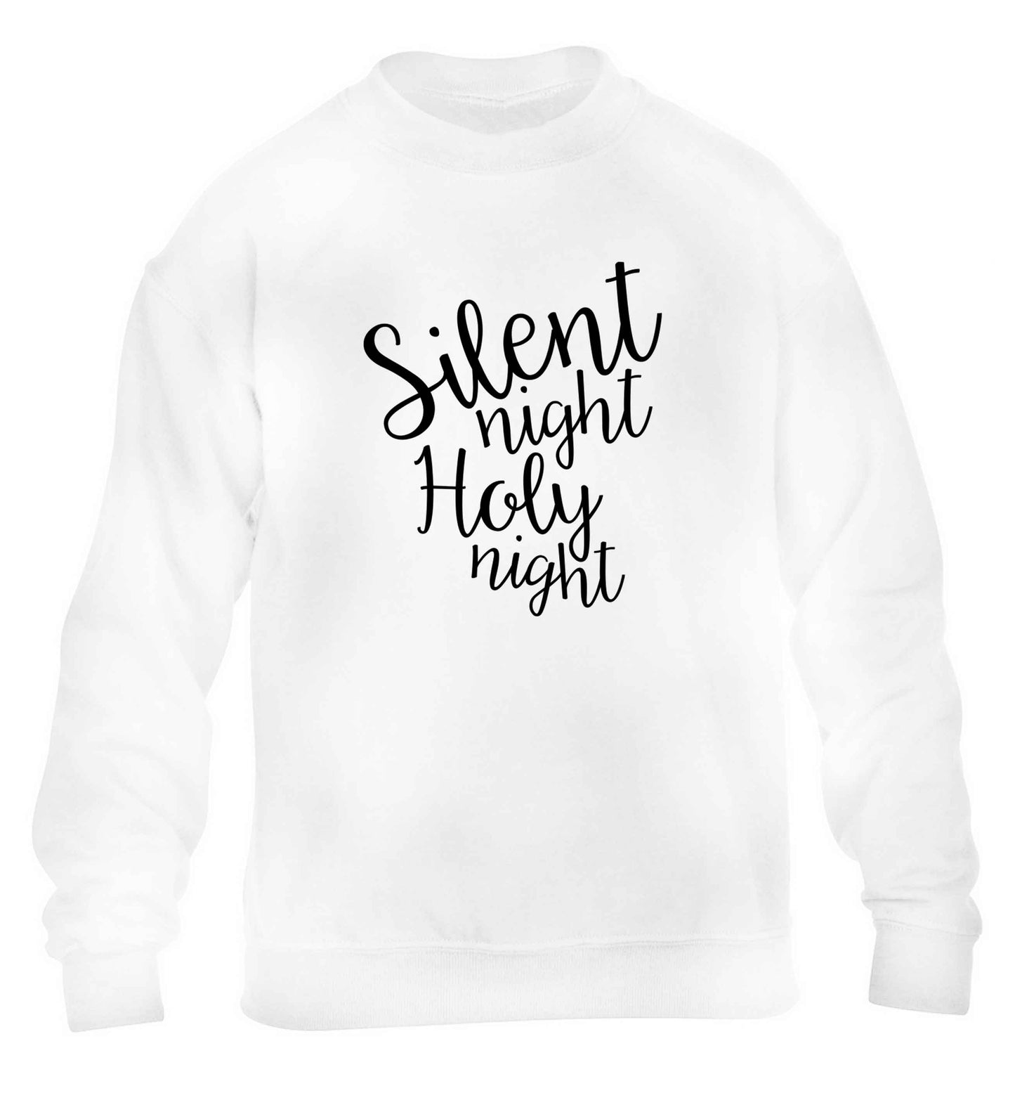 Silent night holy night children's white sweater 12-13 Years