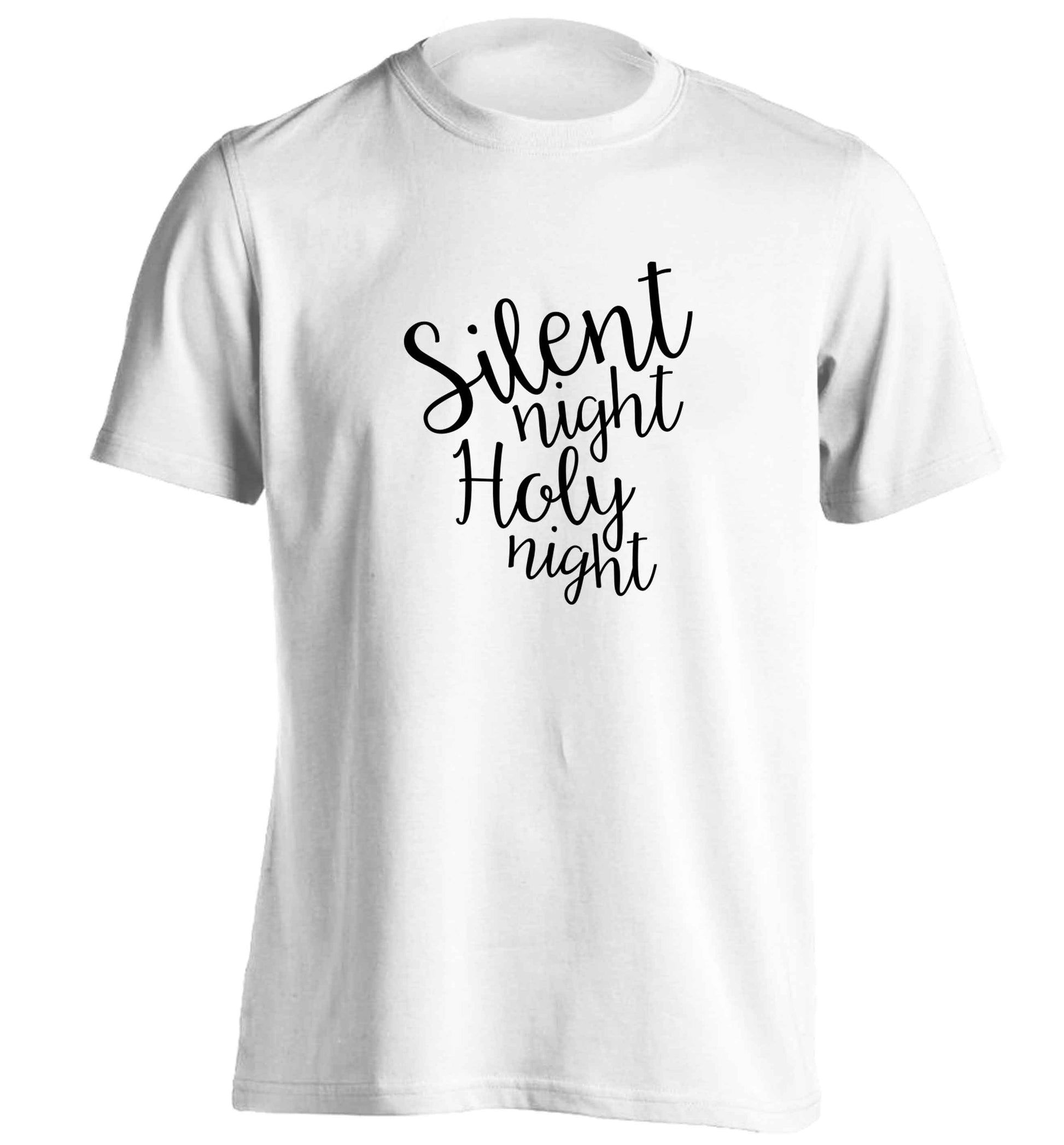 Silent night holy night adults unisex white Tshirt 2XL