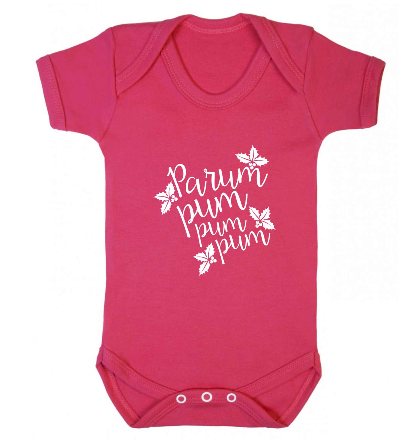 Pa rum pum pum pum baby vest dark pink 18-24 months