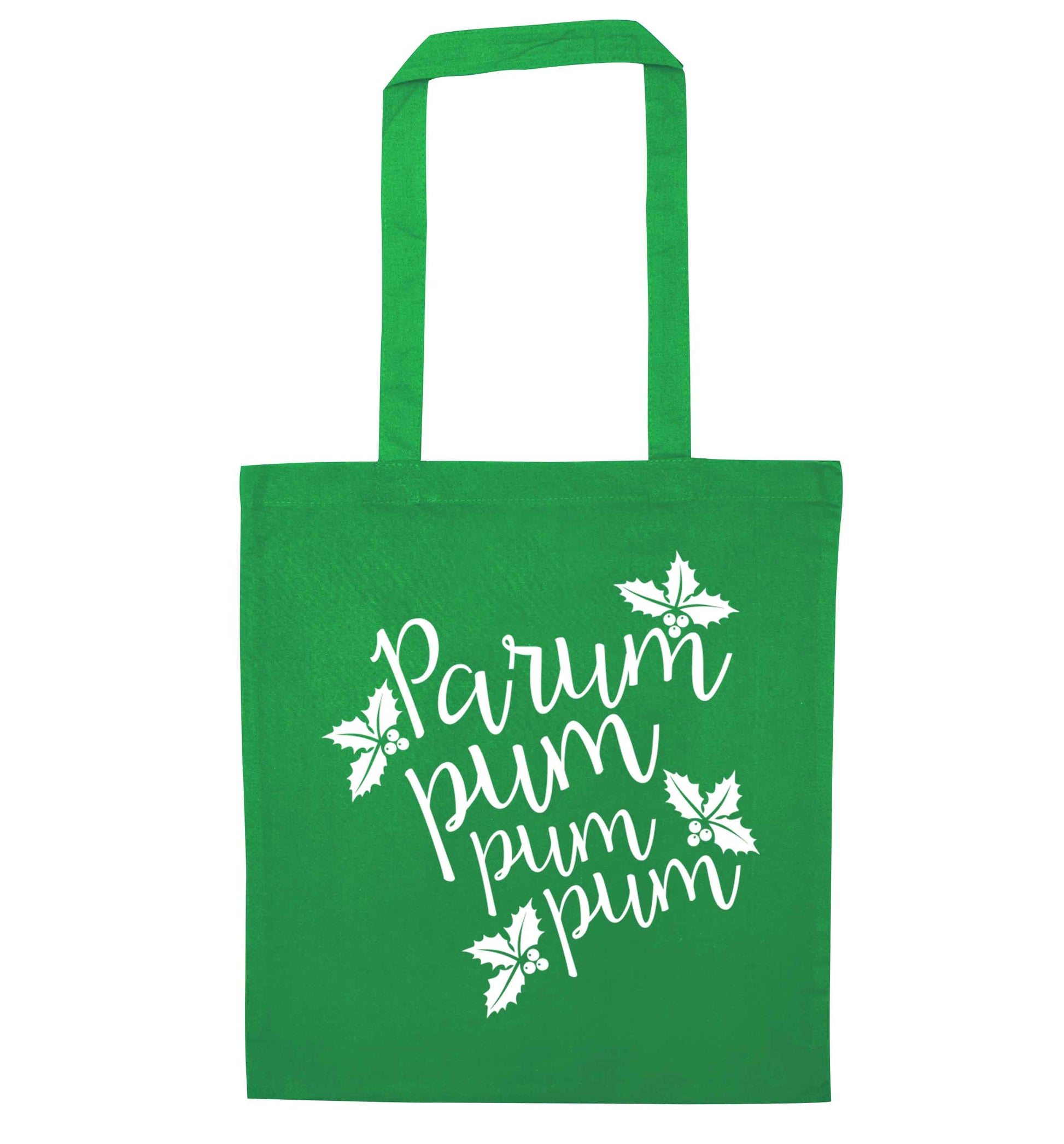 Pa rum pum pum pum green tote bag