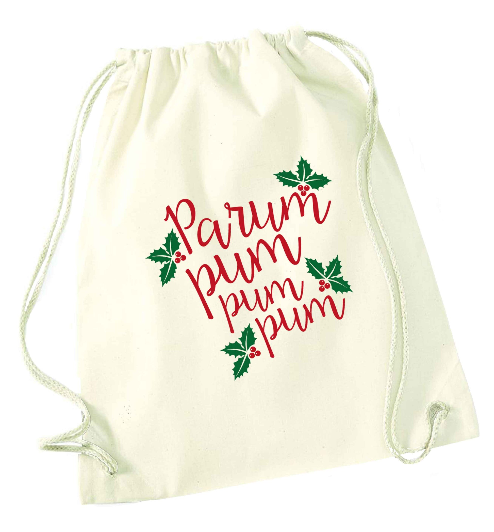 Pa rum pum pum pum natural drawstring bag