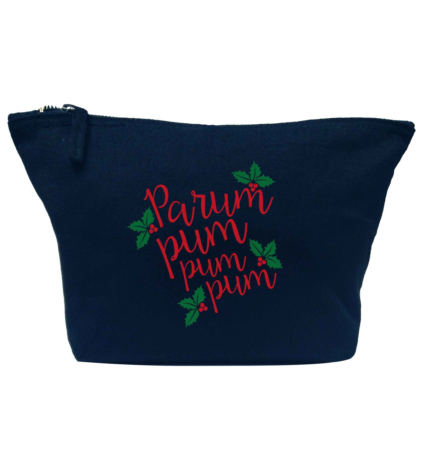 Pa rum pum pum pum navy makeup bag