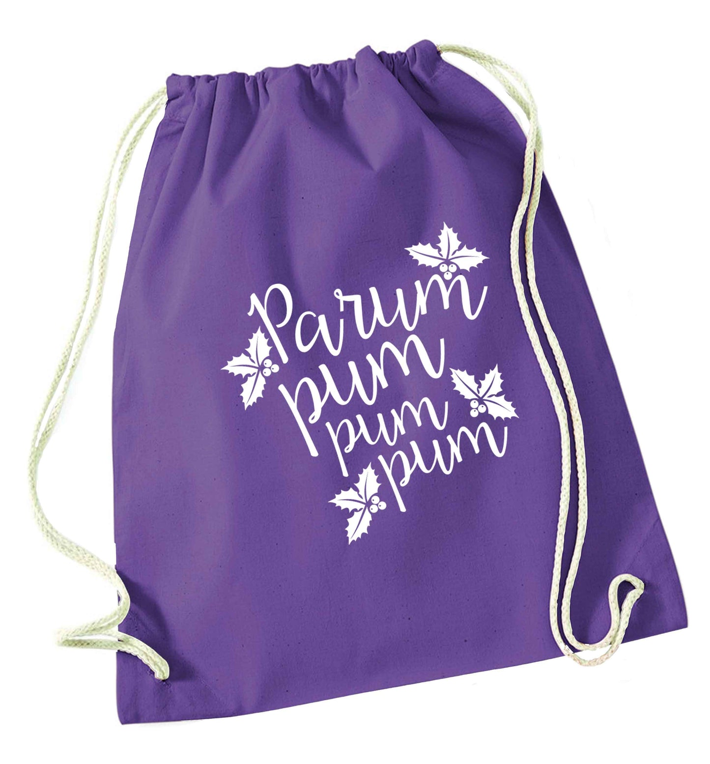 Pa rum pum pum pum purple drawstring bag