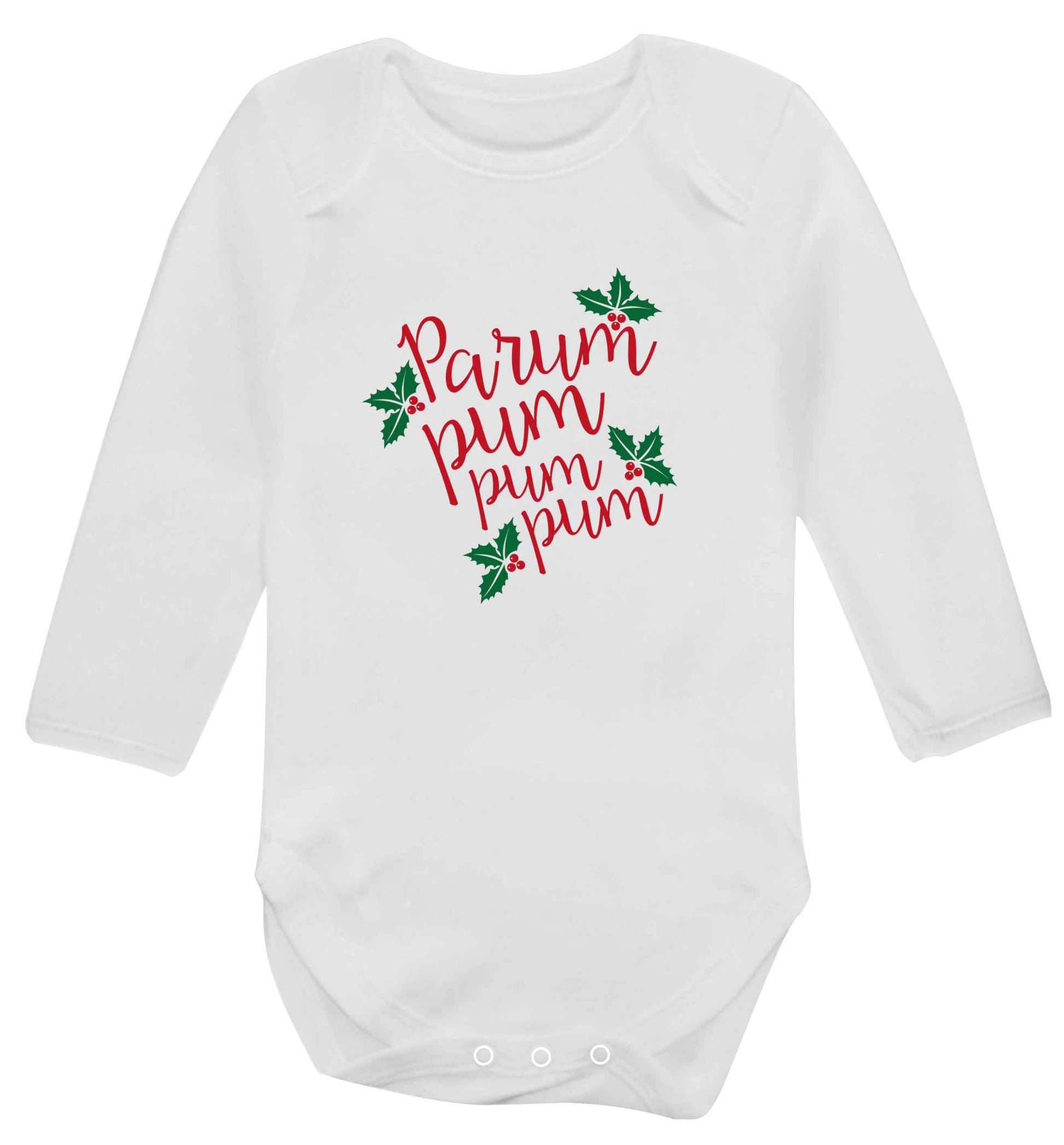 Pa rum pum pum pum baby vest long sleeved white 6-12 months