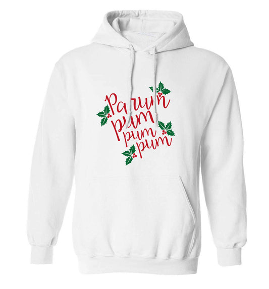 Pa rum pum pum pum adults unisex white hoodie 2XL
