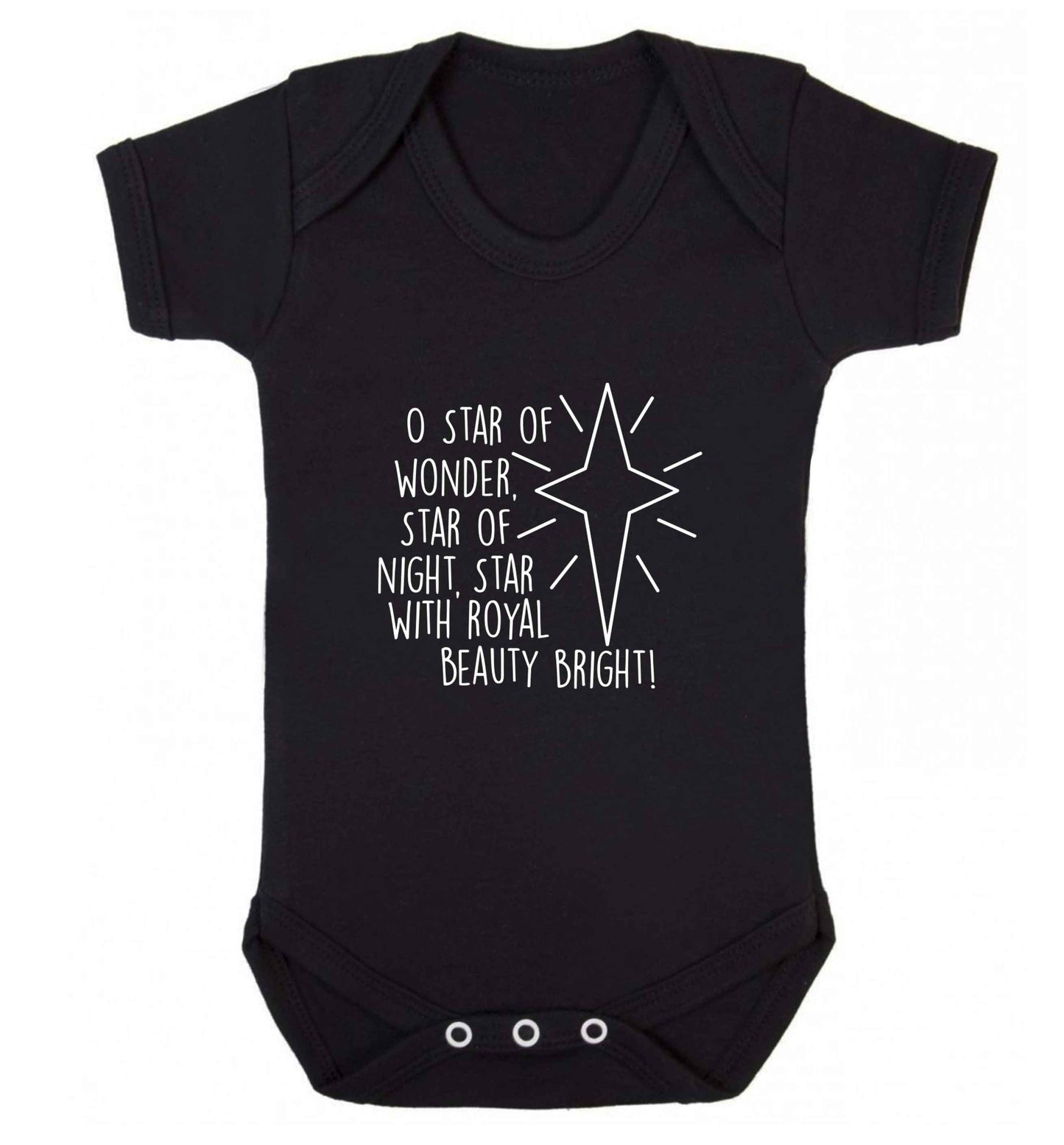 Oh star of wonder star of night, star with royal beauty bright baby vest black 18-24 months