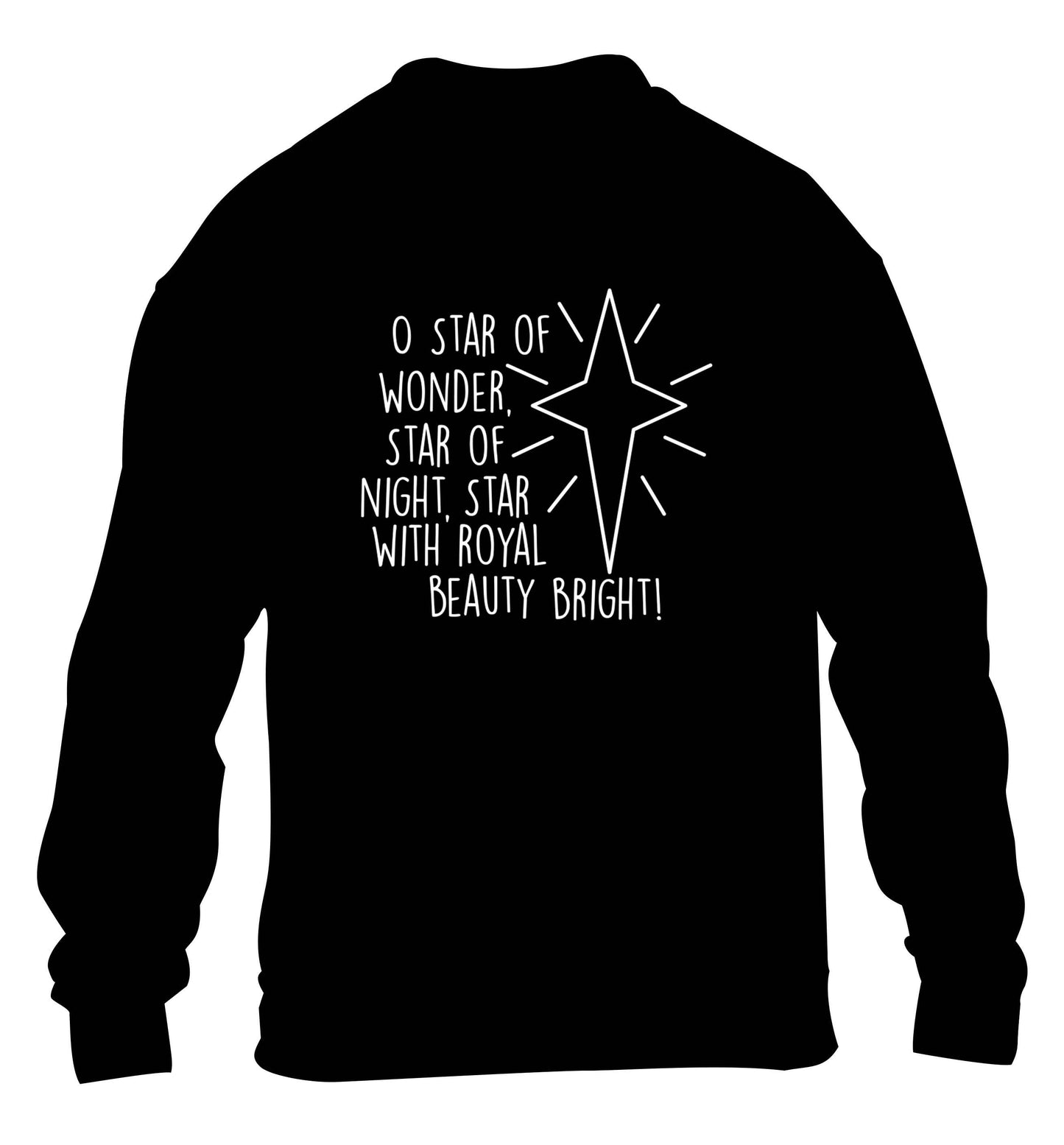 Oh star of wonder star of night, star with royal beauty bright children's black sweater 12-13 Years