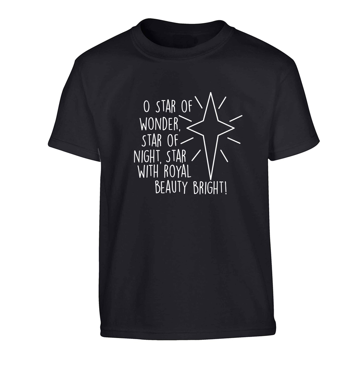 Oh star of wonder star of night, star with royal beauty bright Children's black Tshirt 12-13 Years