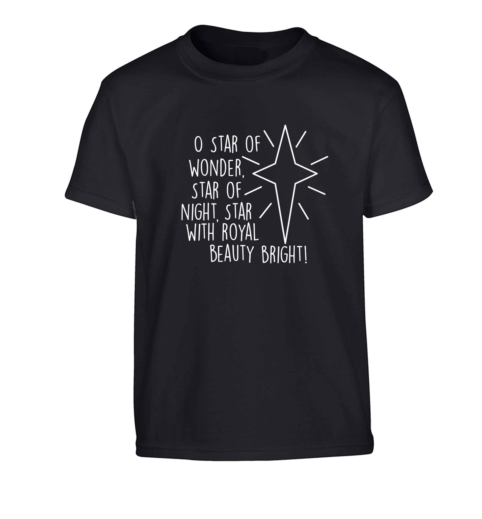 Oh star of wonder star of night, star with royal beauty bright Children's black Tshirt 12-13 Years