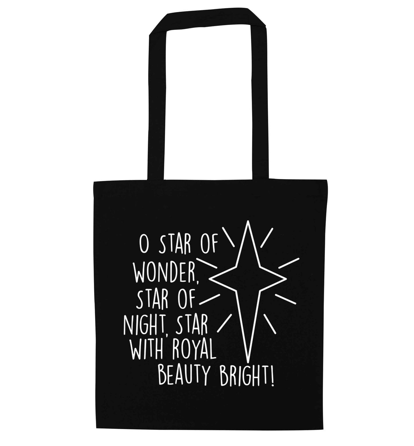 Oh star of wonder star of night, star with royal beauty bright black tote bag