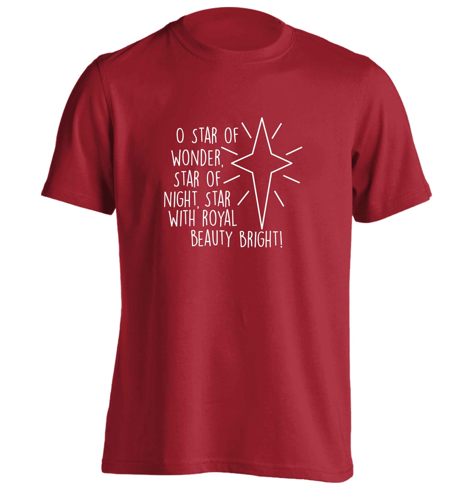 Oh star of wonder star of night, star with royal beauty bright adults unisex red Tshirt 2XL