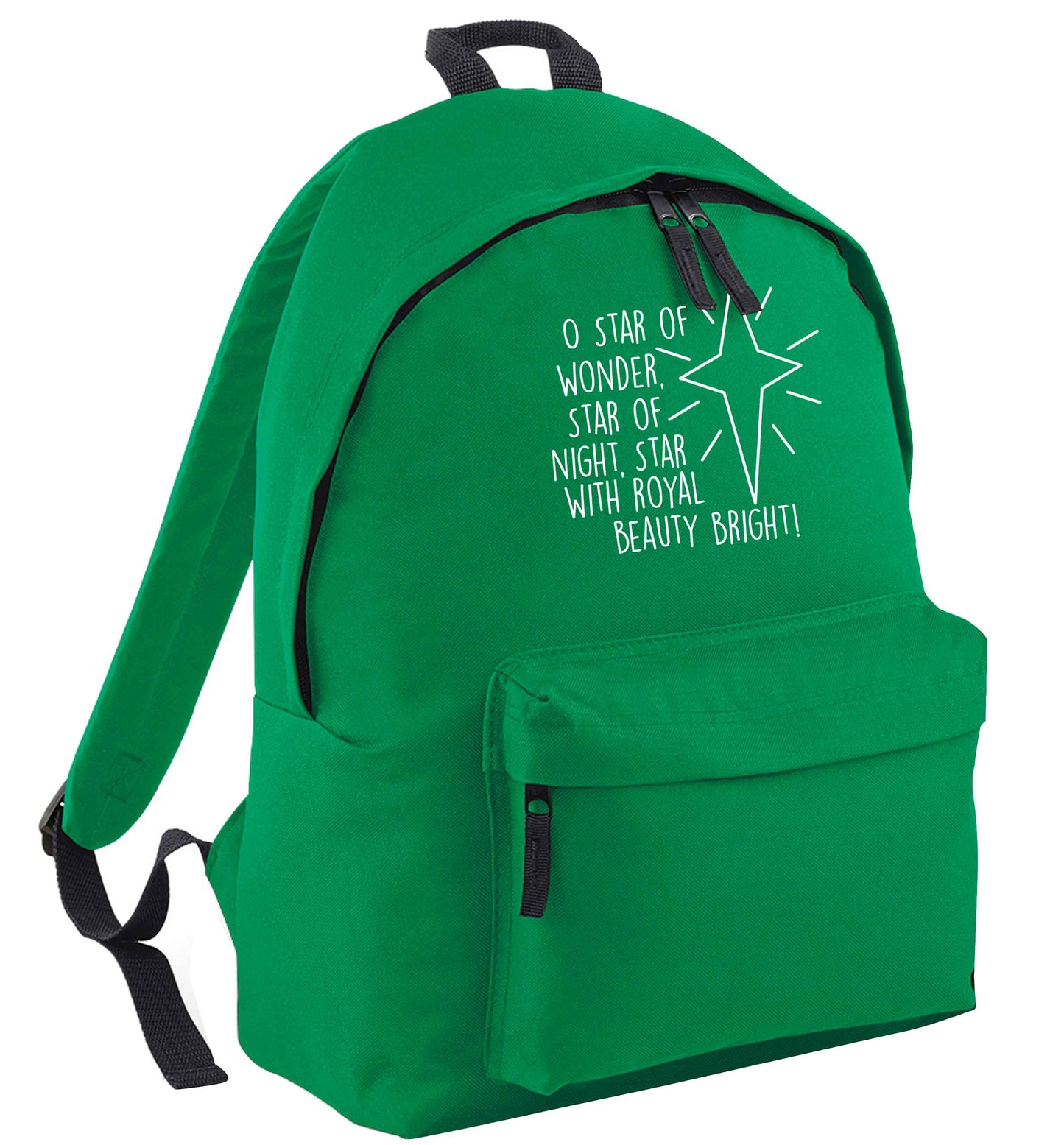 Oh star of wonder star of night, star with royal beauty bright green adults backpack