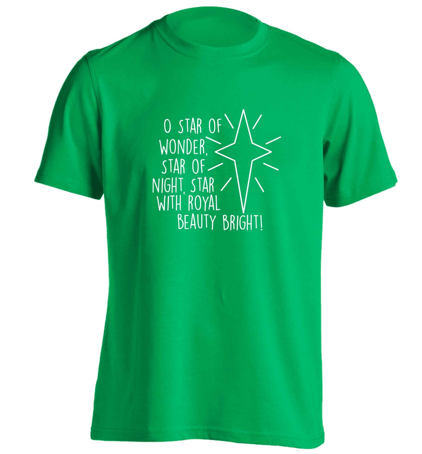 Oh star of wonder star of night, star with royal beauty bright adults unisex green Tshirt 2XL