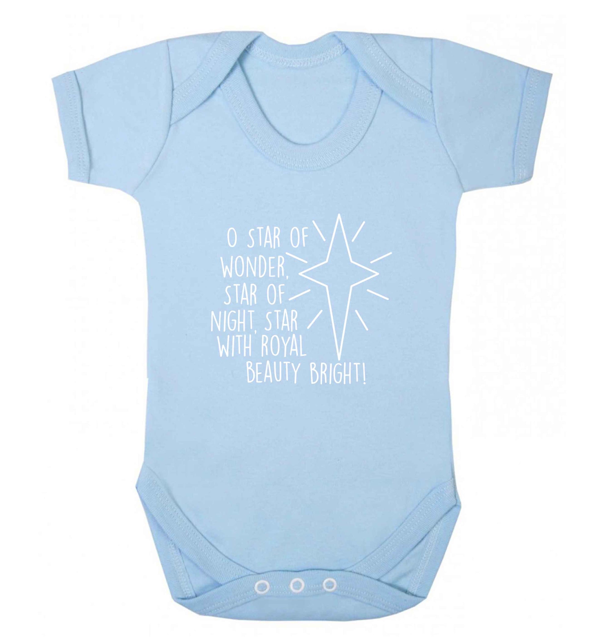 Oh star of wonder star of night, star with royal beauty bright baby vest pale blue 18-24 months