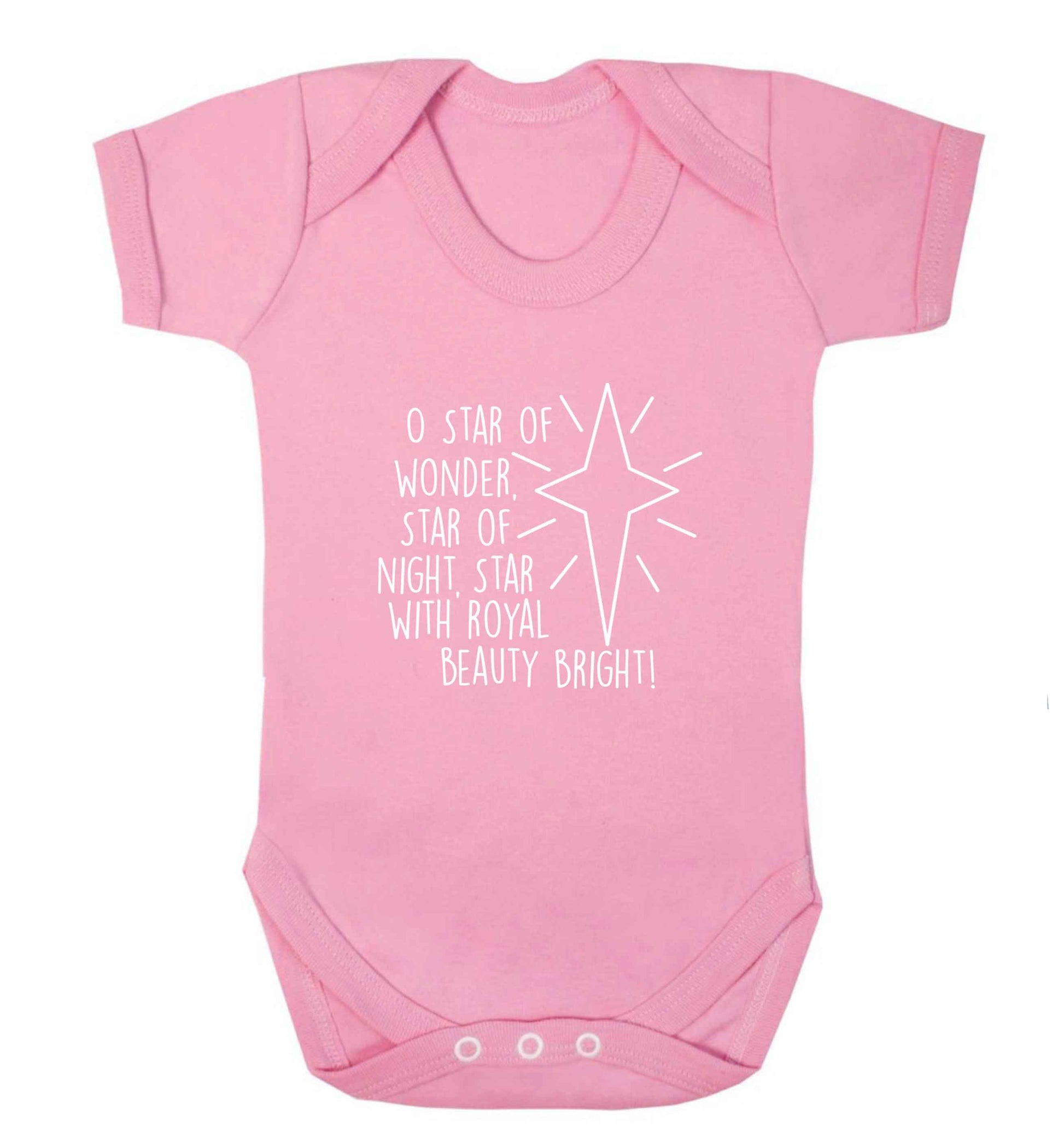Oh star of wonder star of night, star with royal beauty bright baby vest pale pink 18-24 months