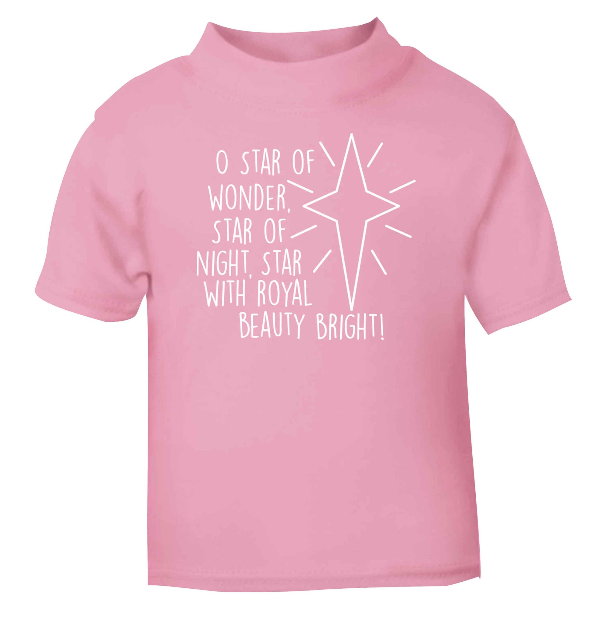 Oh star of wonder star of night, star with royal beauty bright light pink baby toddler Tshirt 2 Years