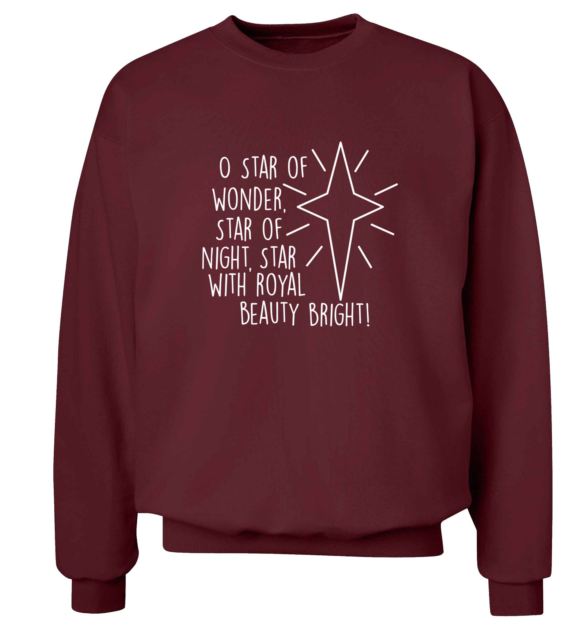 Oh star of wonder star of night, star with royal beauty bright adult's unisex maroon sweater 2XL