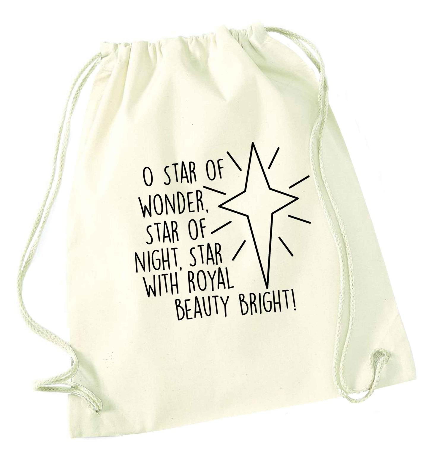 Oh star of wonder star of night, star with royal beauty bright natural drawstring bag