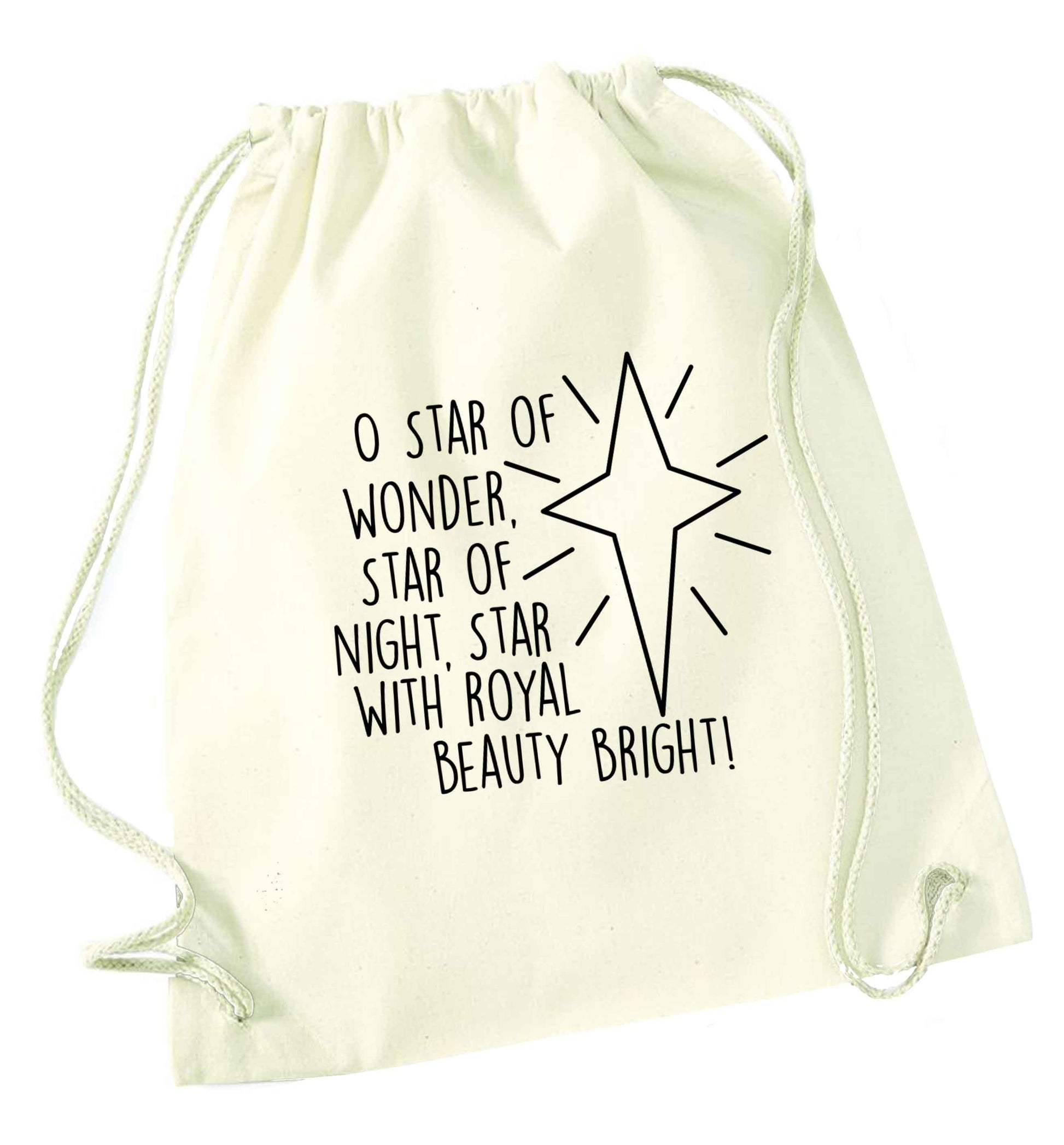 Oh star of wonder star of night, star with royal beauty bright natural drawstring bag