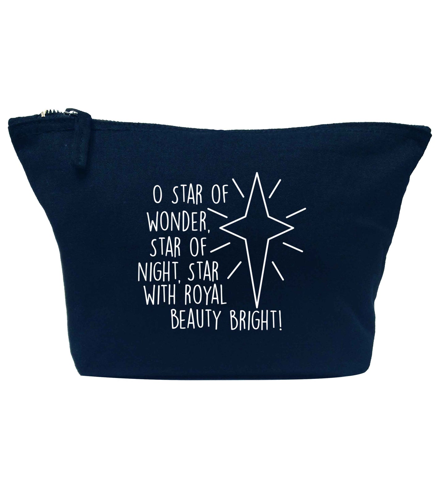 Oh star of wonder star of night, star with royal beauty bright navy makeup bag