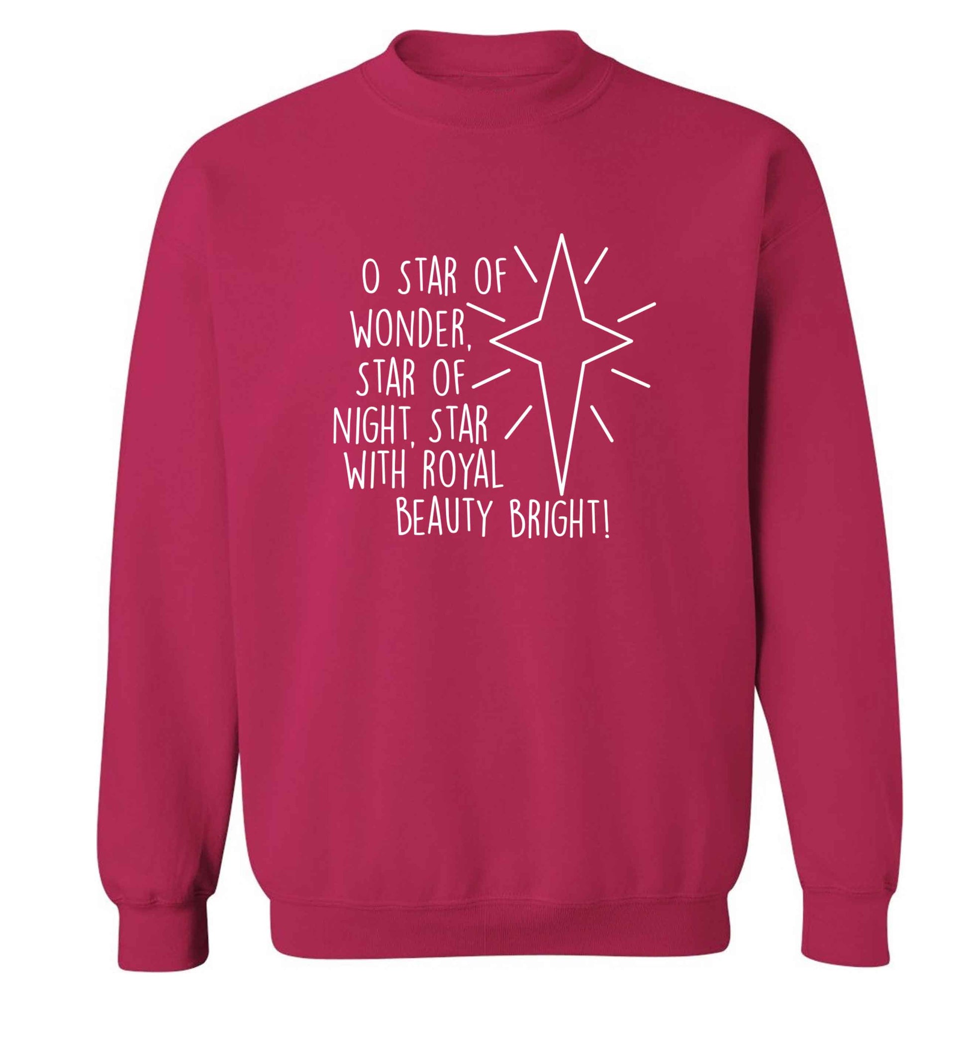 Oh star of wonder star of night, star with royal beauty bright adult's unisex pink sweater 2XL