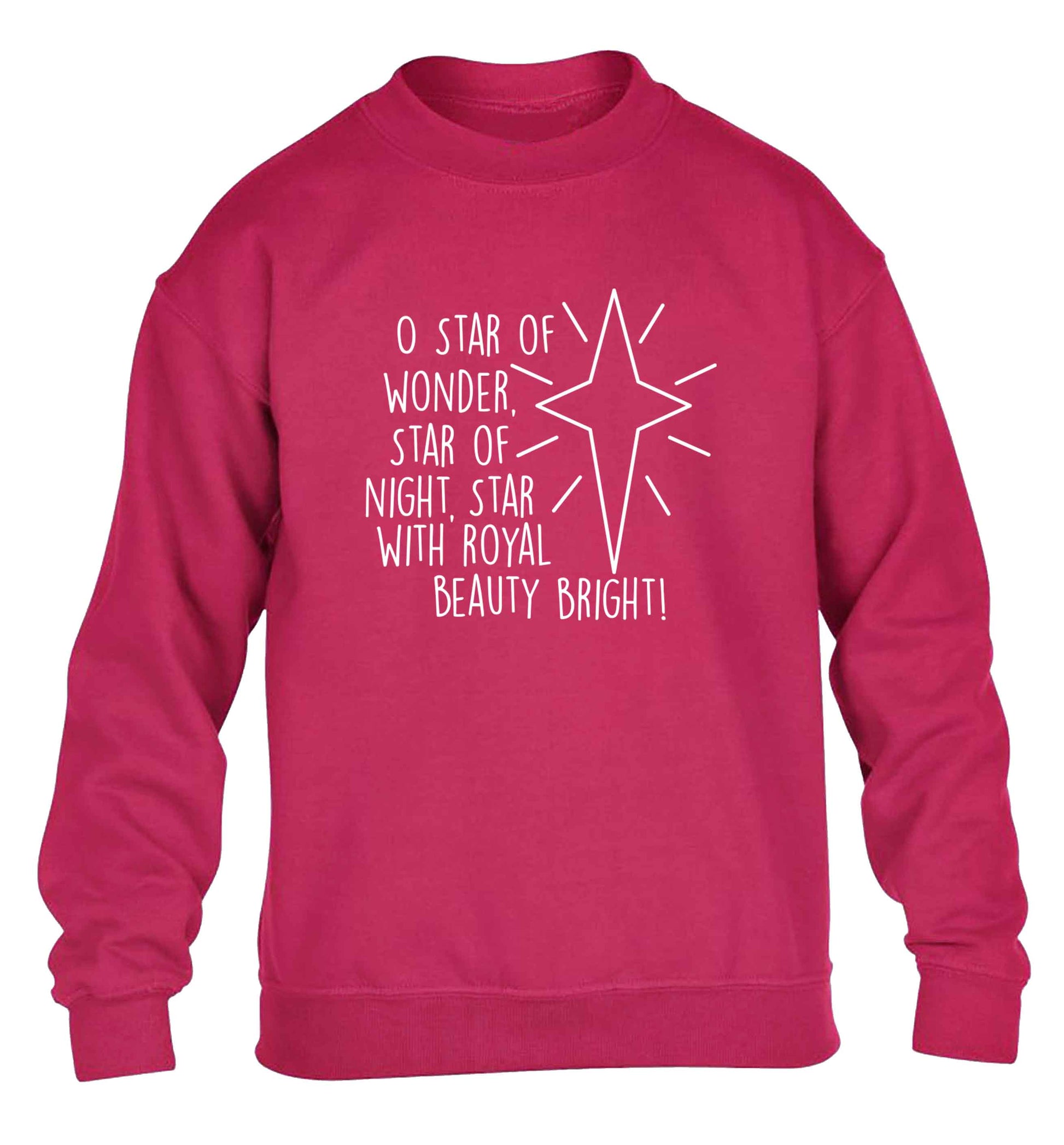 Oh star of wonder star of night, star with royal beauty bright children's pink sweater 12-13 Years