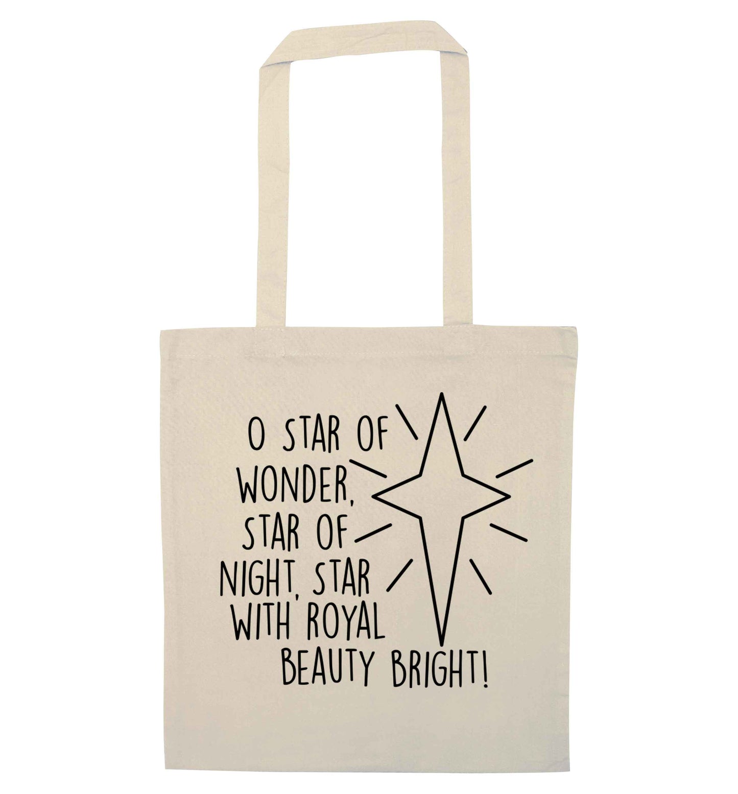 Oh star of wonder star of night, star with royal beauty bright natural tote bag