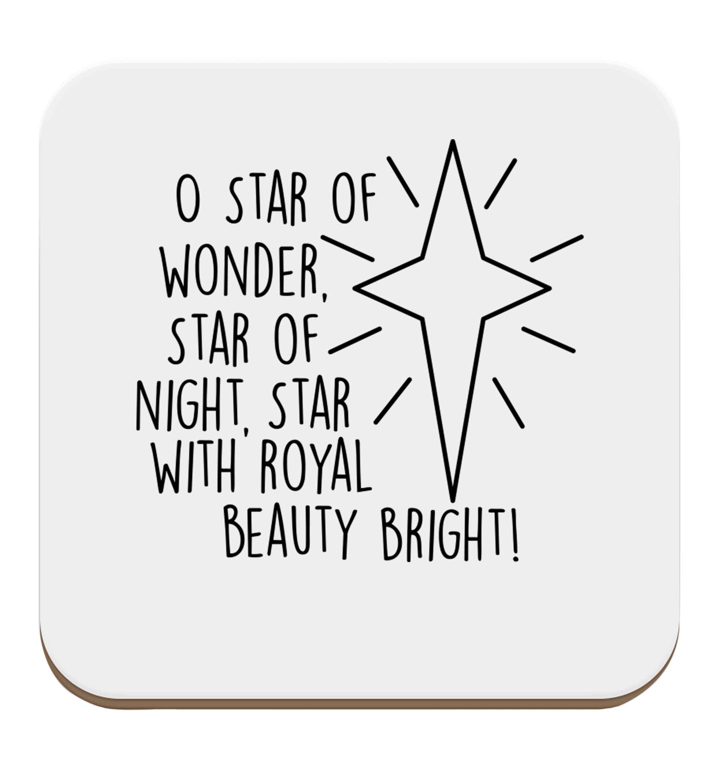 Oh star of wonder star of night, star with royal beauty bright set of four coasters
