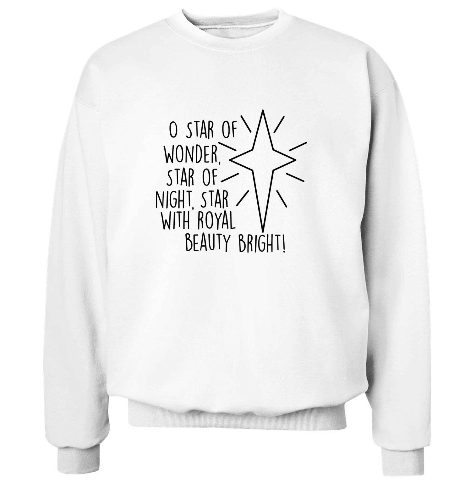 Oh star of wonder star of night, star with royal beauty bright adult's unisex white sweater 2XL