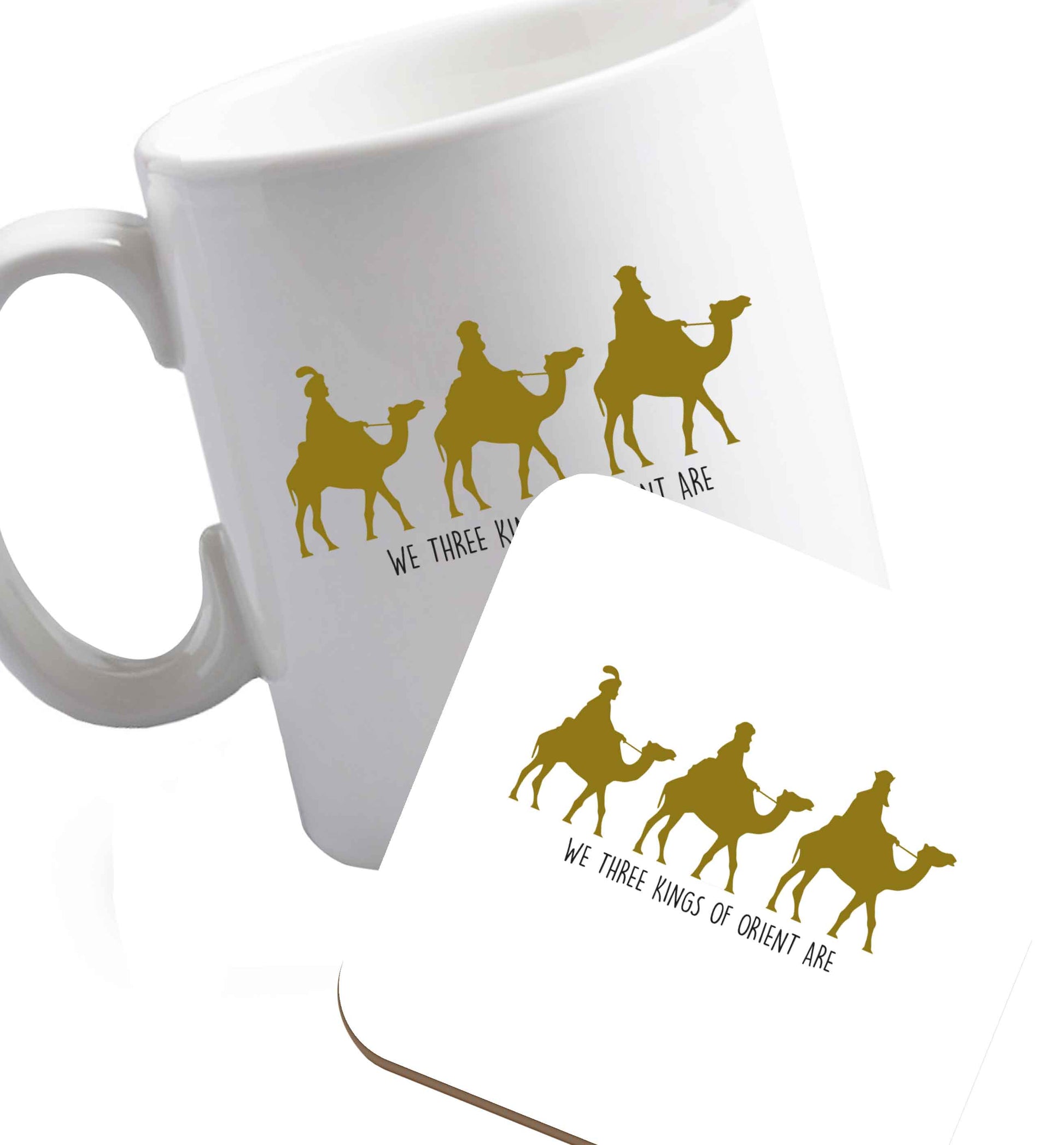 10 oz Favourite Type Pan Pancake ceramic mug and coaster set right handed