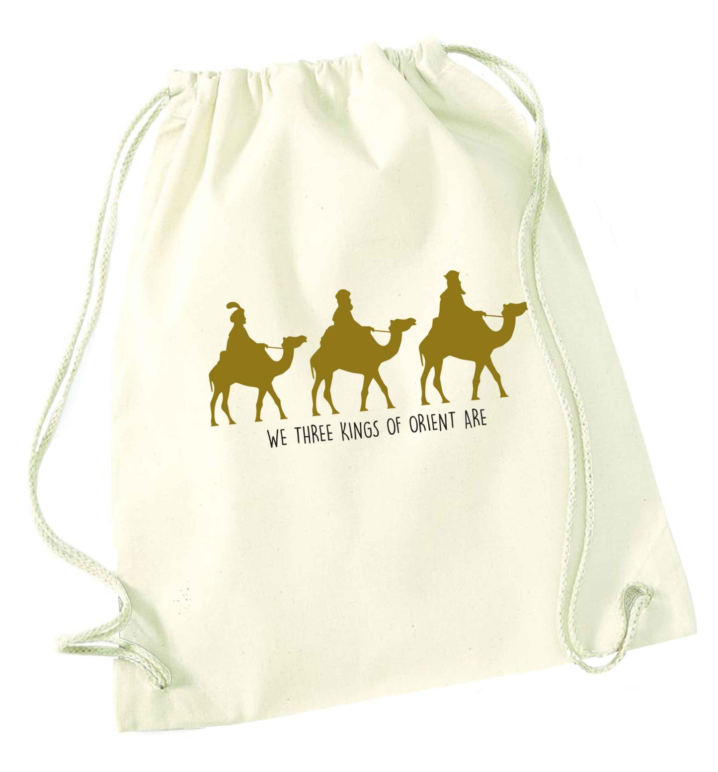 We three kings of orient are natural drawstring bag