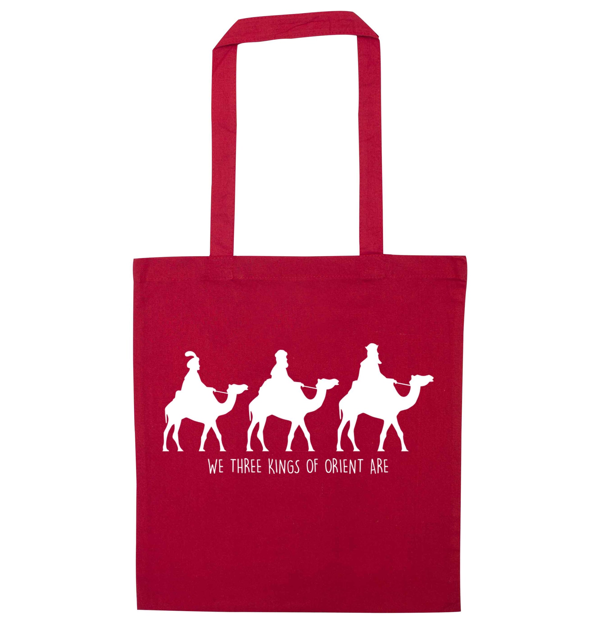 We three kings of orient are red tote bag