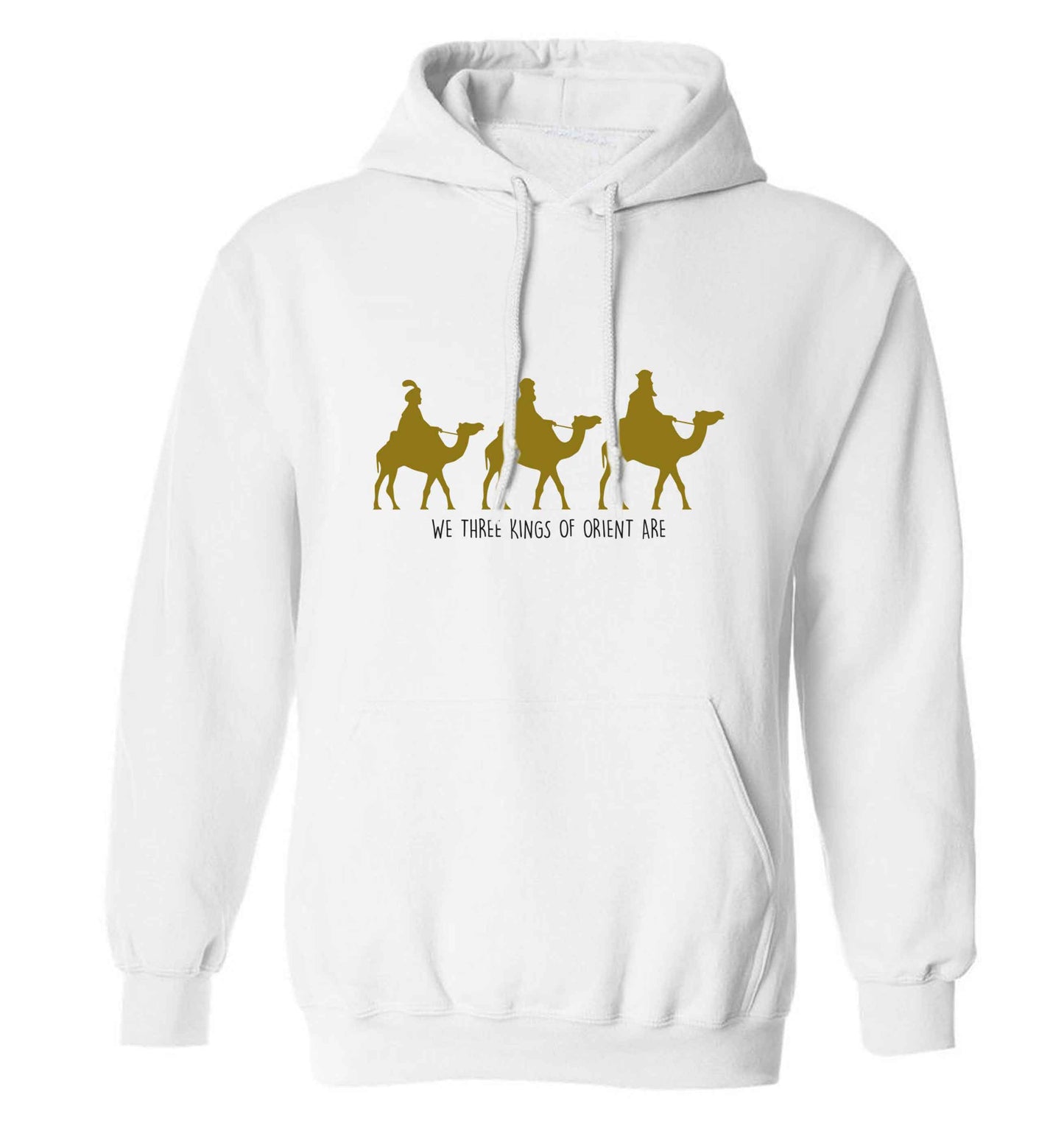 We three kings of orient are adults unisex white hoodie 2XL