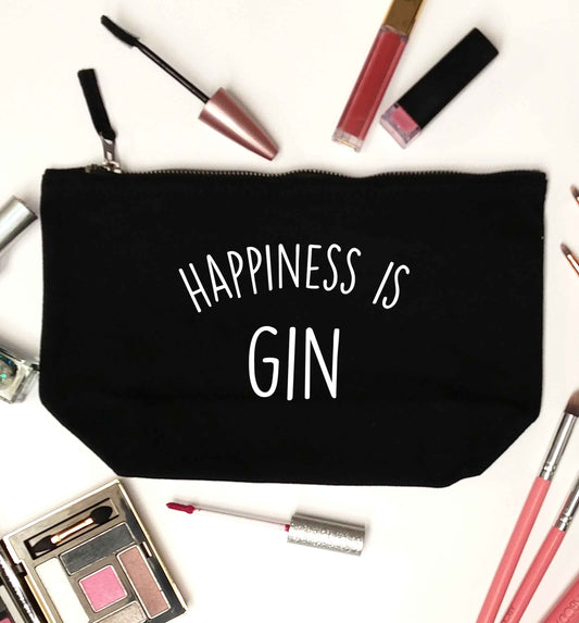 Happiness is gin black makeup bag