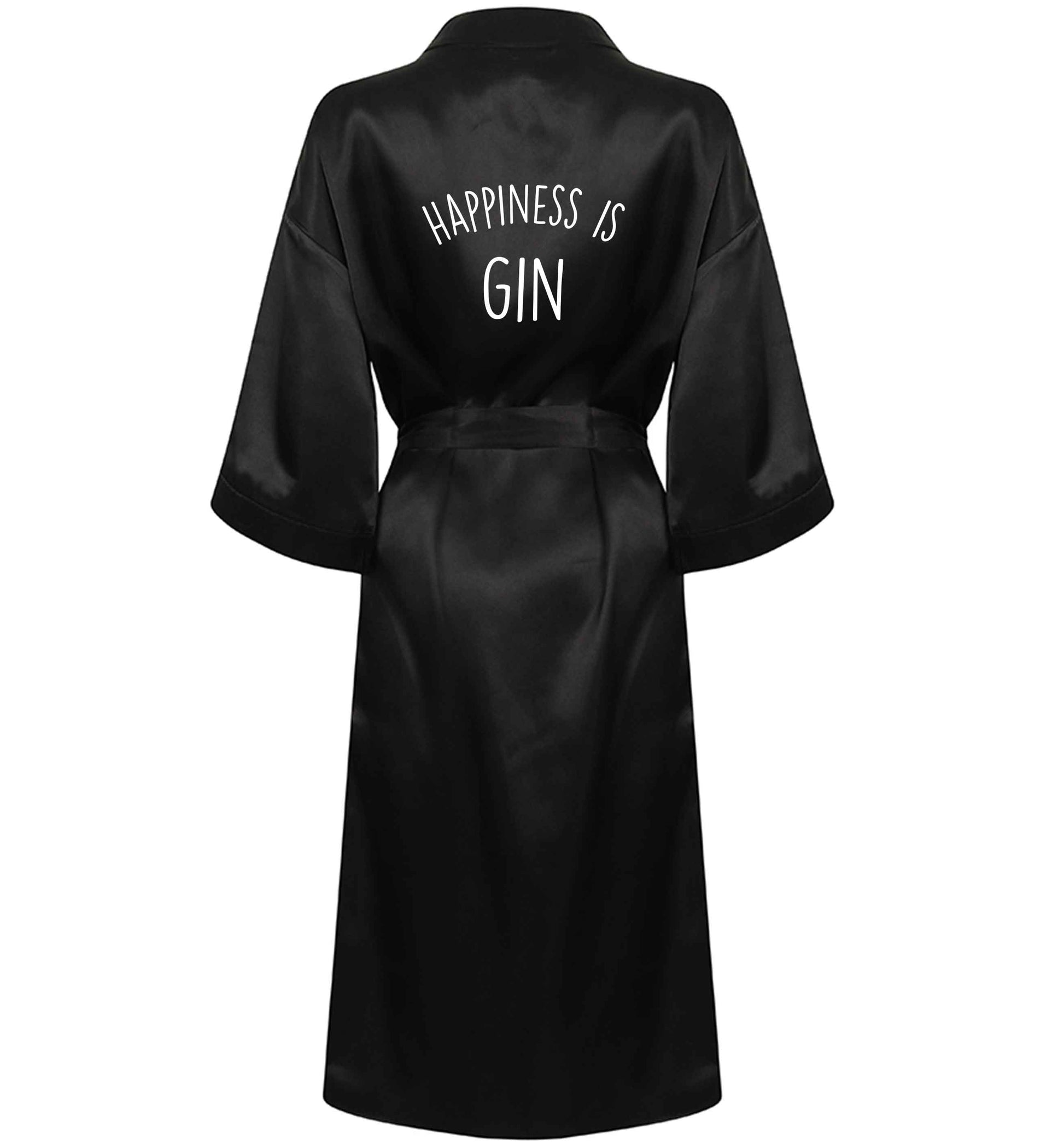 Happiness is gin XL/XXL black ladies dressing gown size 16/18
